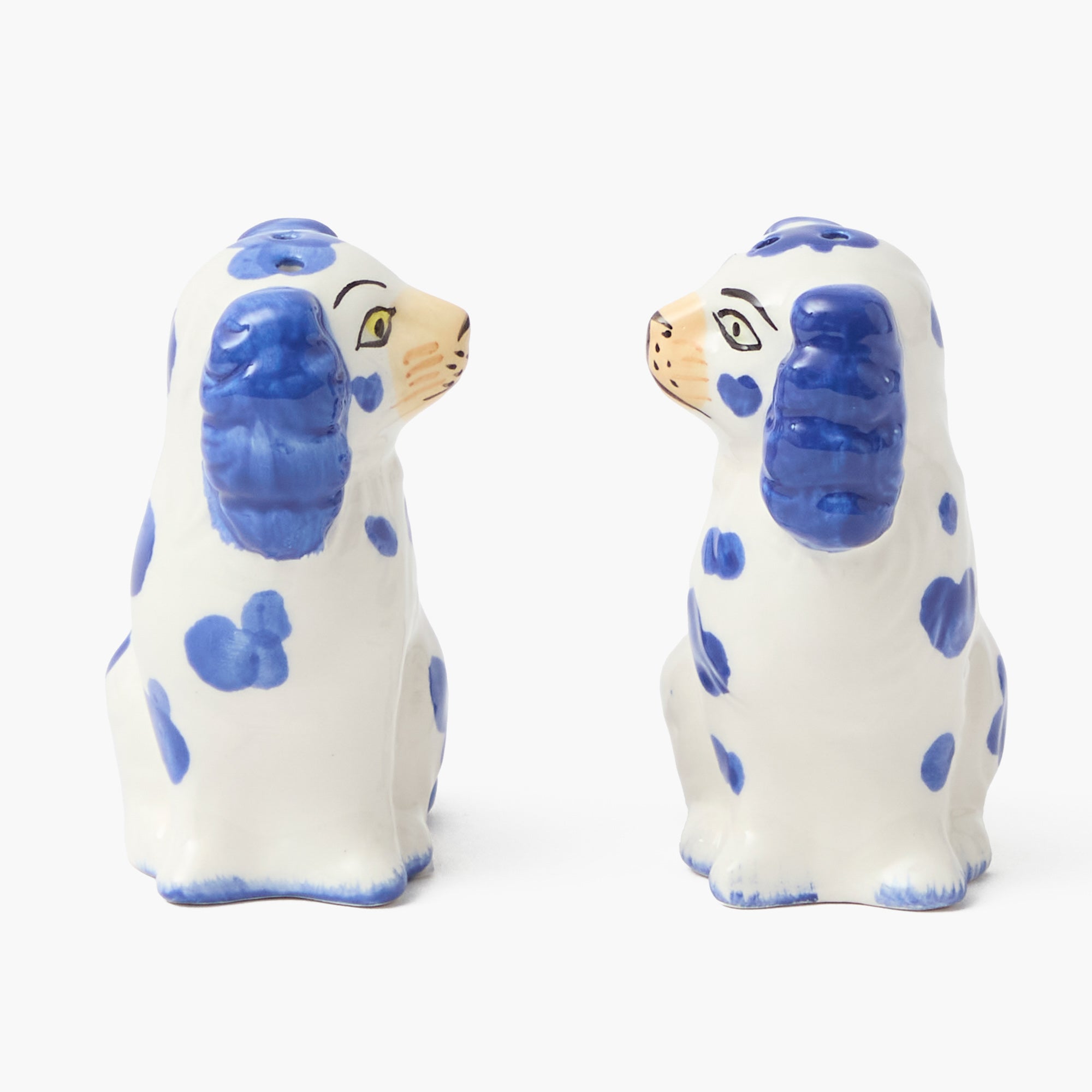Blue Staffordshire Dog Salt & Pepper Shakers