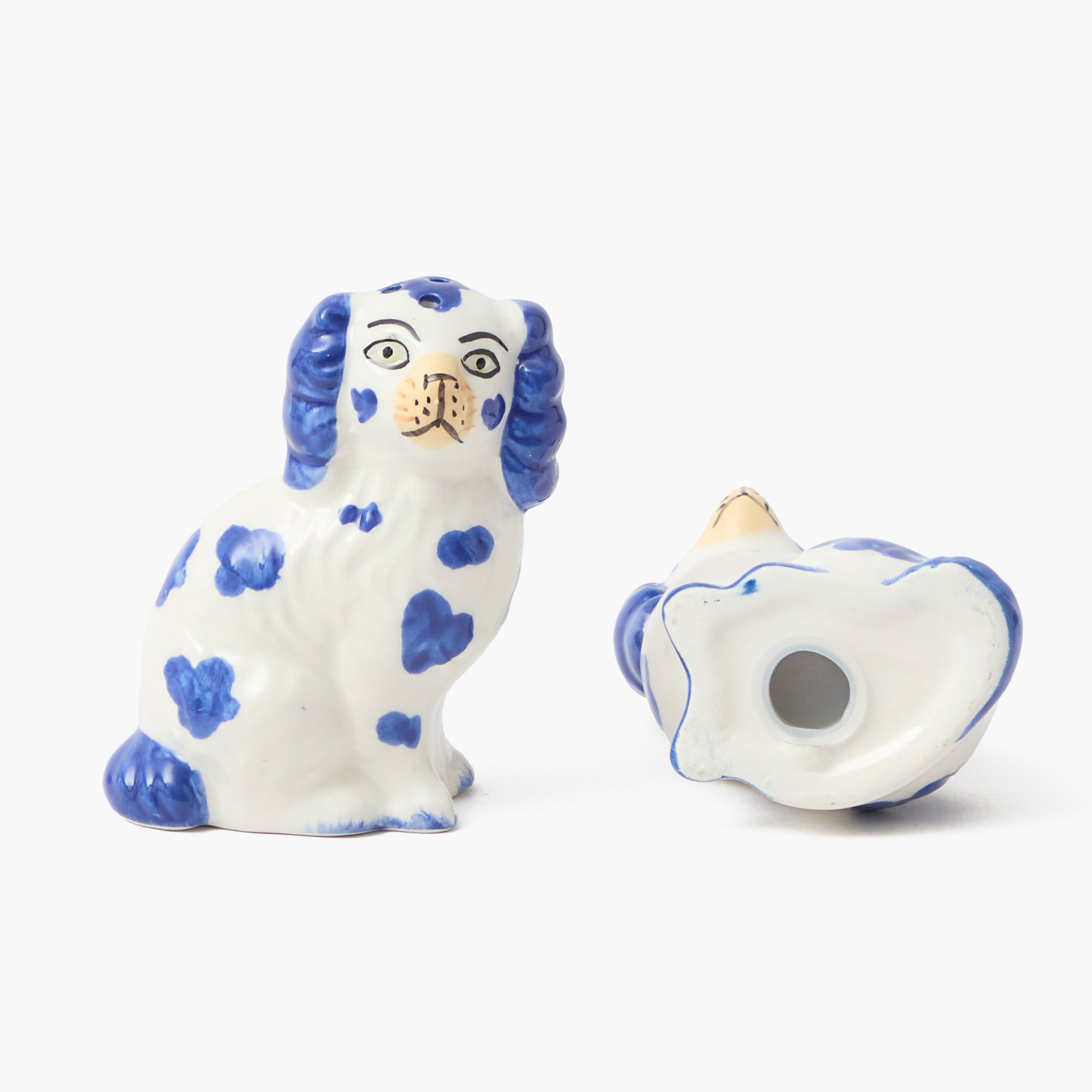 Blue Staffordshire Dog Salt & Pepper Shakers