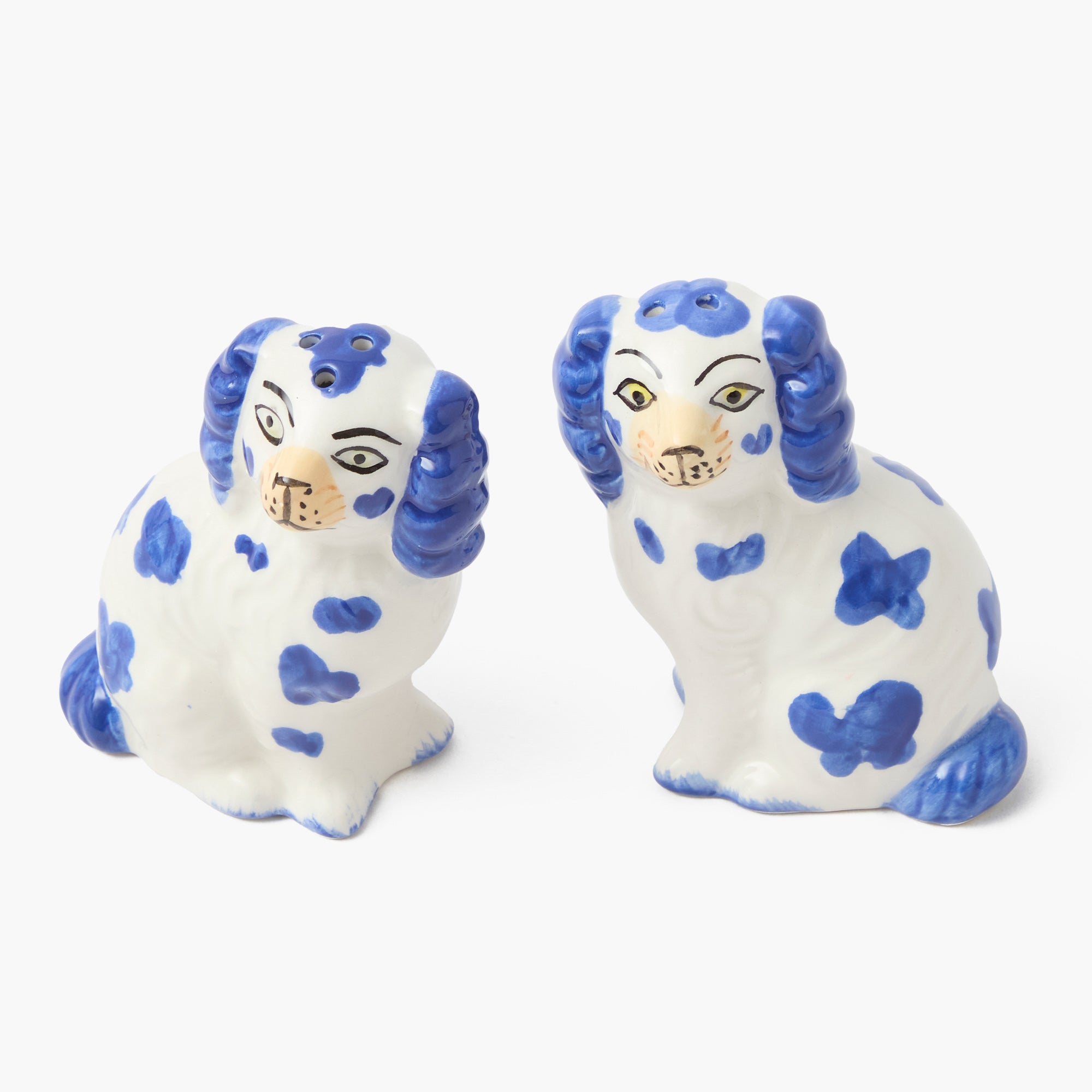 Blue Staffordshire Dog Salt & Pepper Shakers