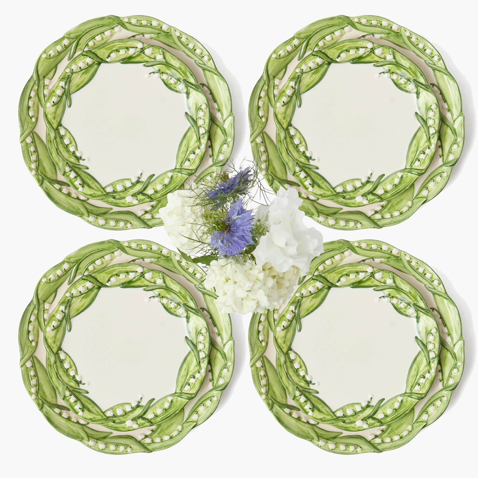 Lily of the Valley Dinner & Starter Plates (Set of 4)