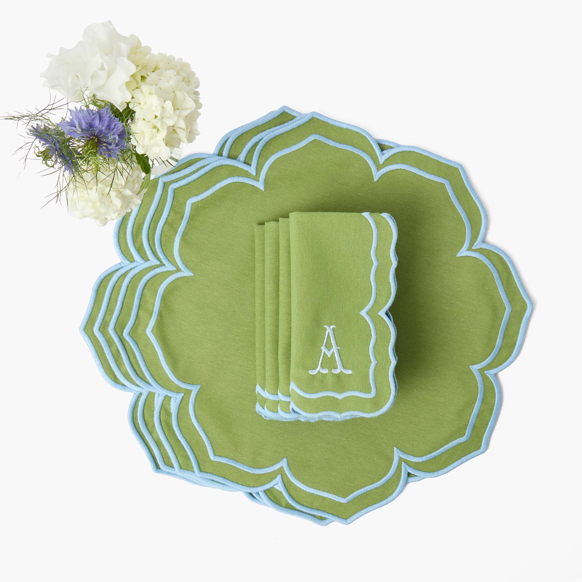 Fleur Green Placemats (Set of 4)