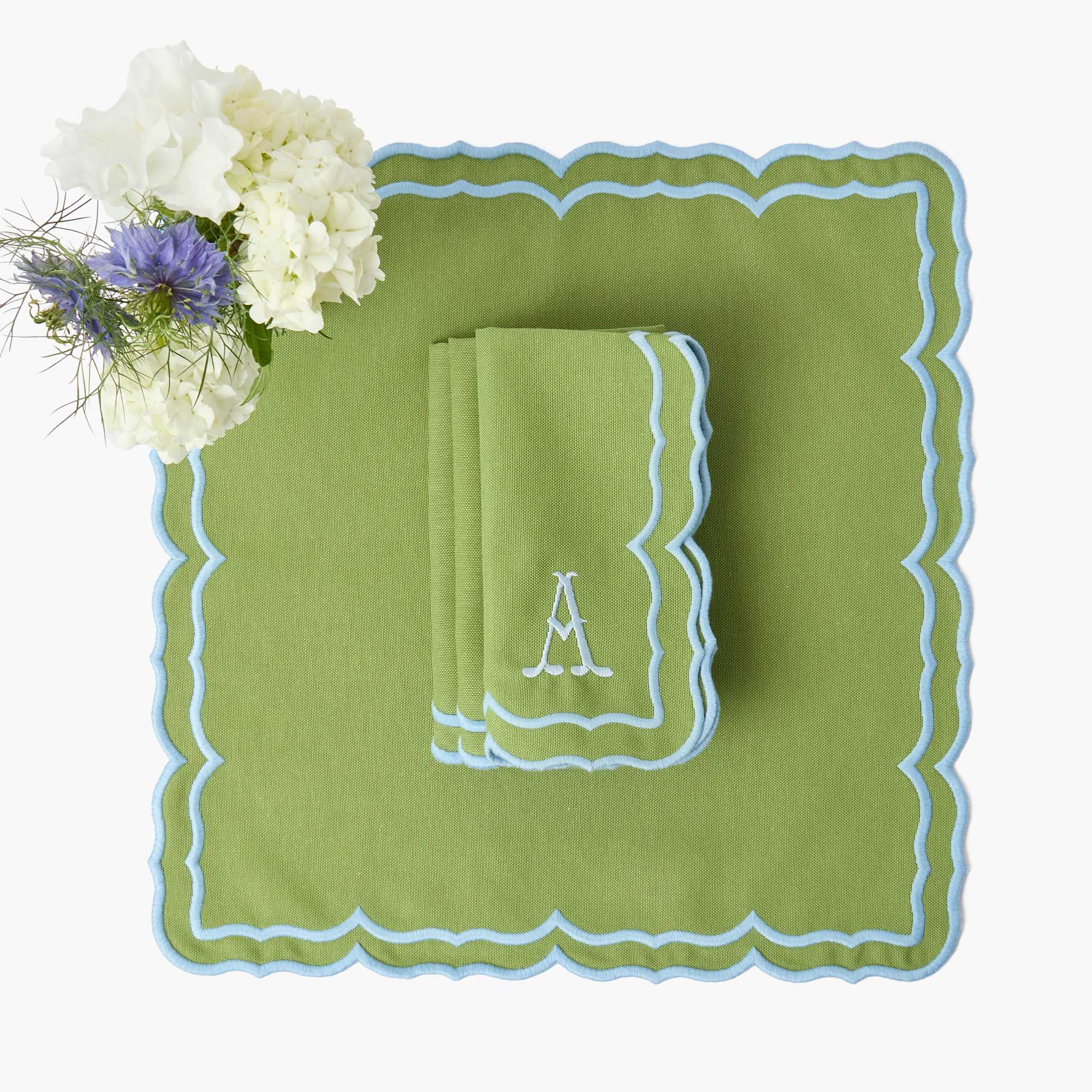Fleur Green Napkins (Set of 4)