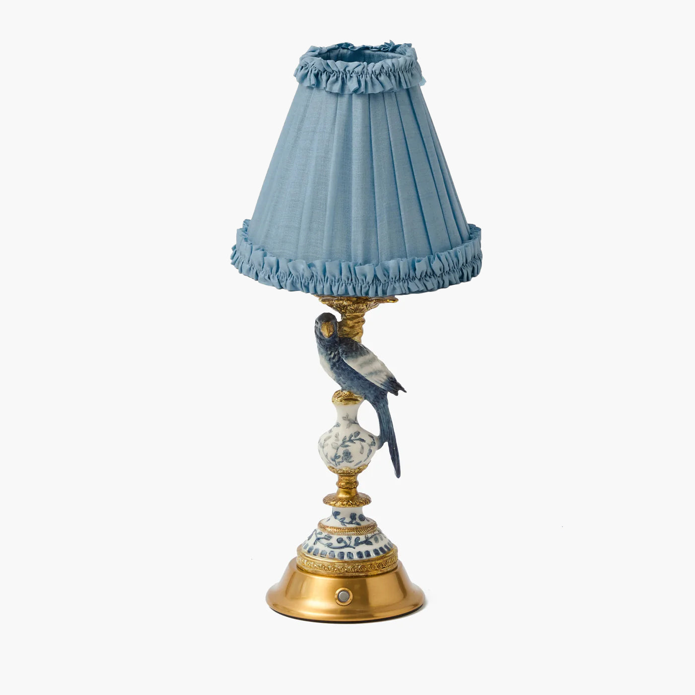 Soft Blue Silk Frilled Lampshade (18cm)