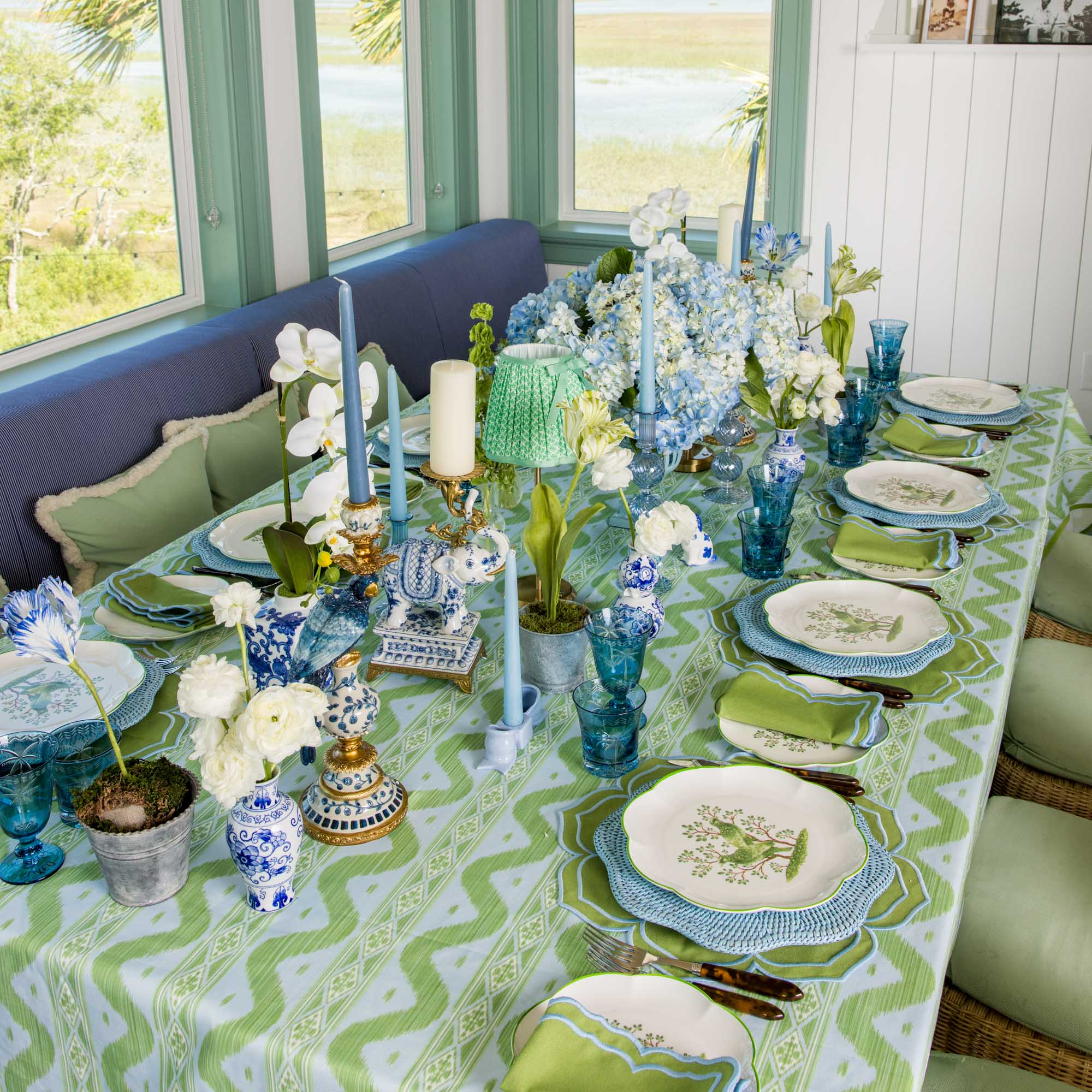 Mrs. Alice Handpainted Blue Tulip