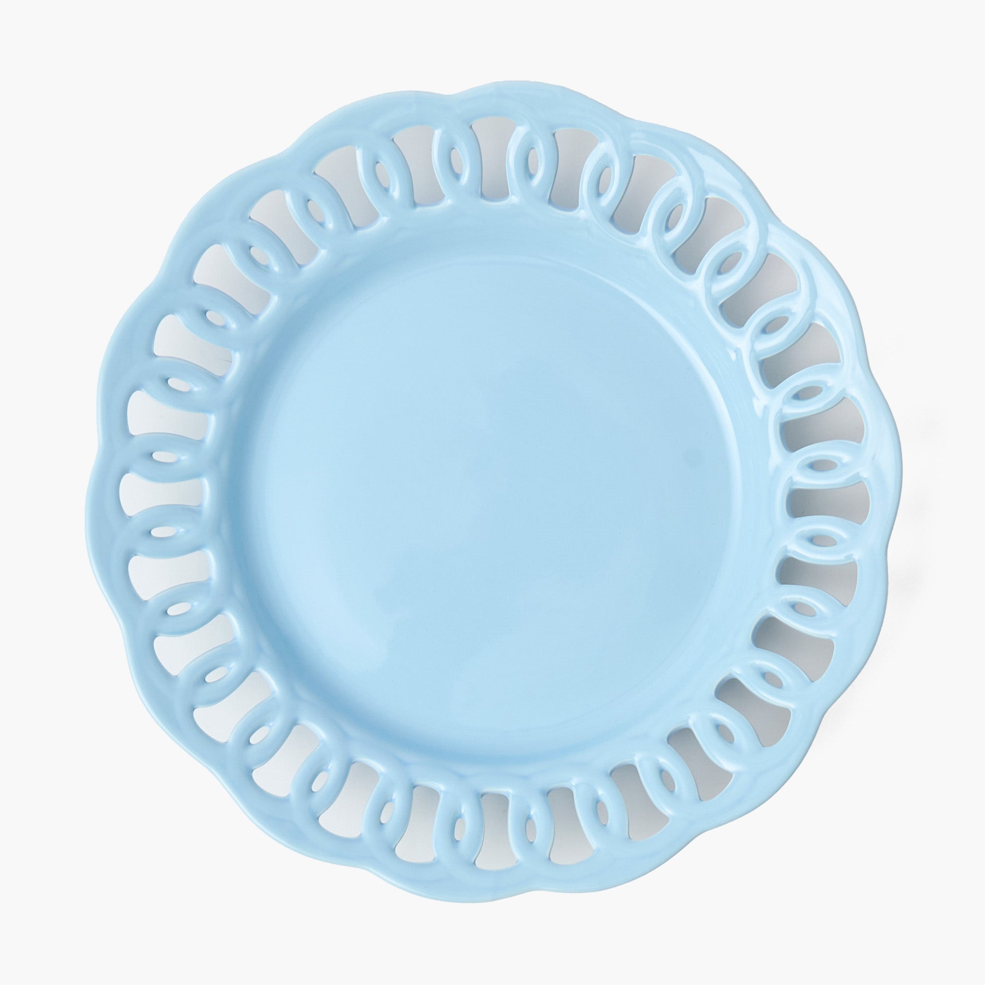 Soft Blue Lace Dinner Plates (Set of 4)