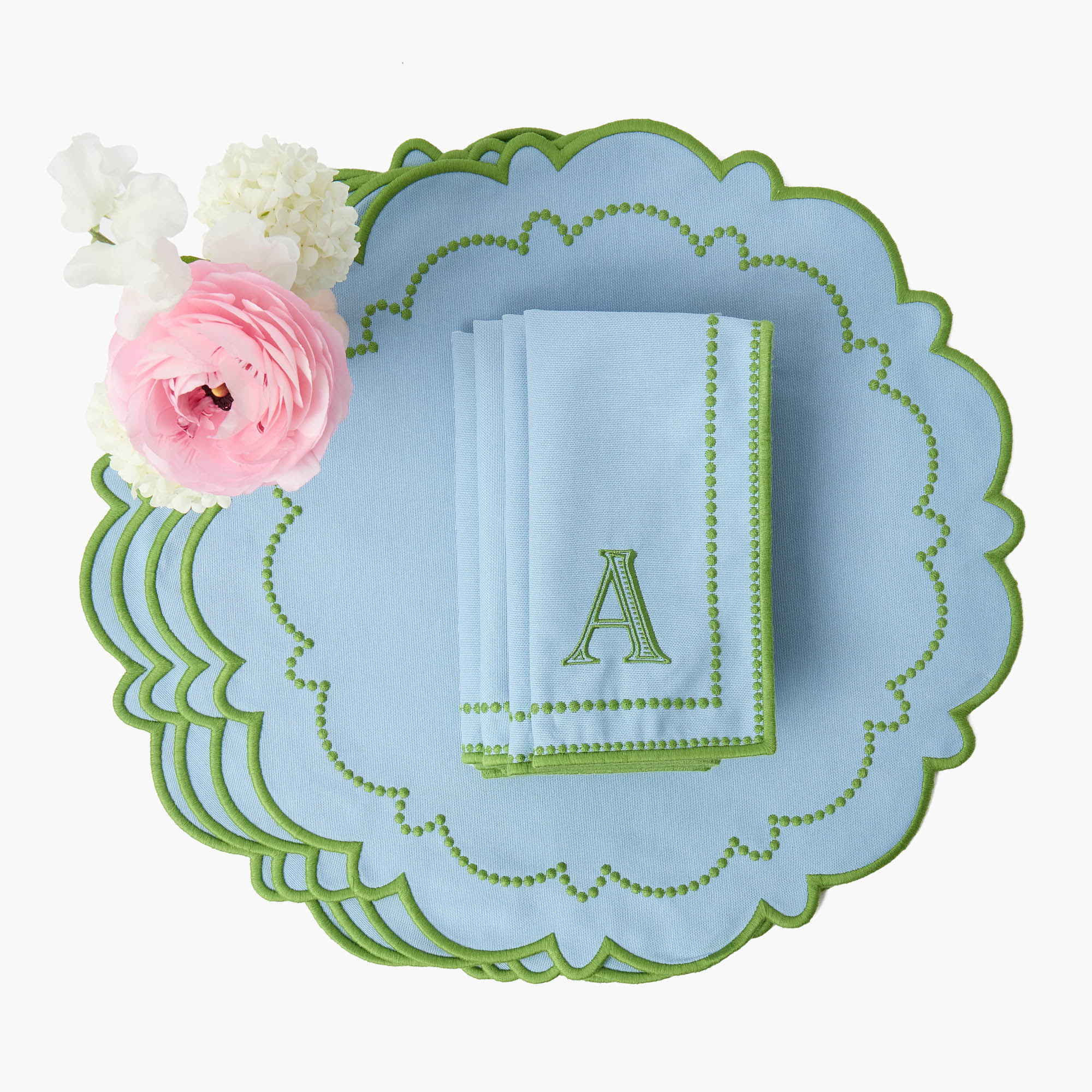 Mariana Blue & Green Placemats & Napkins (Set of 4)