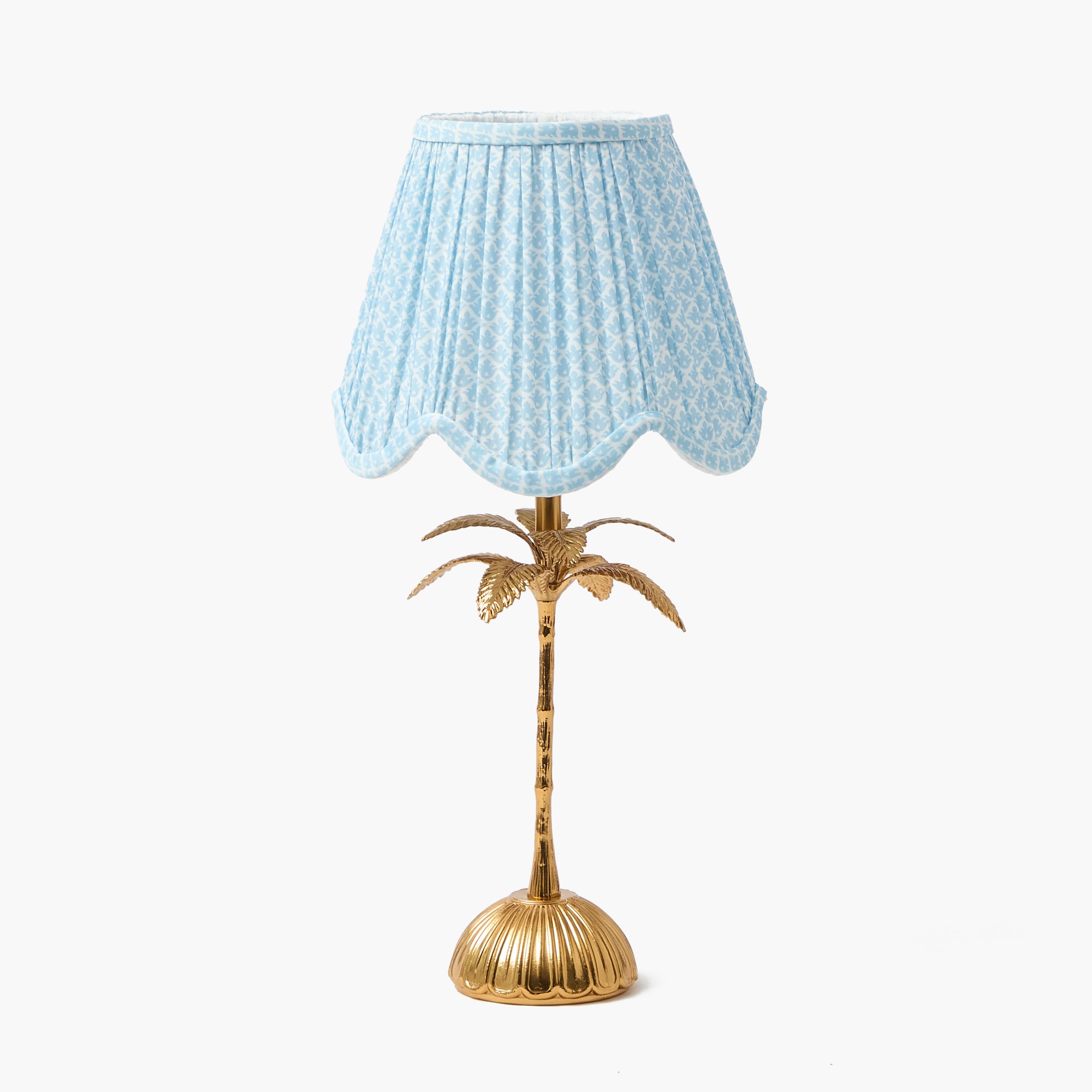 Soft Blue Lotus Deep Scalloped Lampshade (18cm)