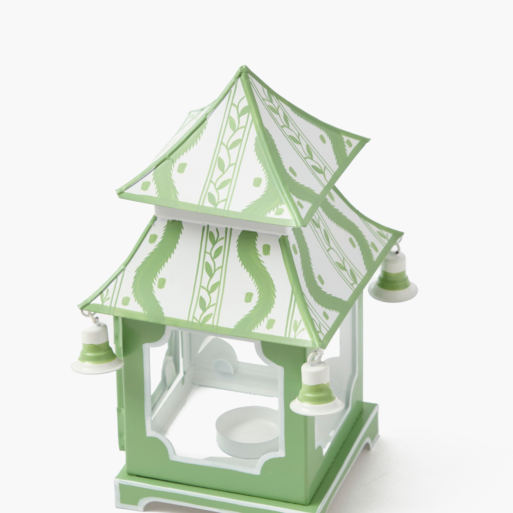 Green Mini Ikat Pagoda Lanterns (Pair)