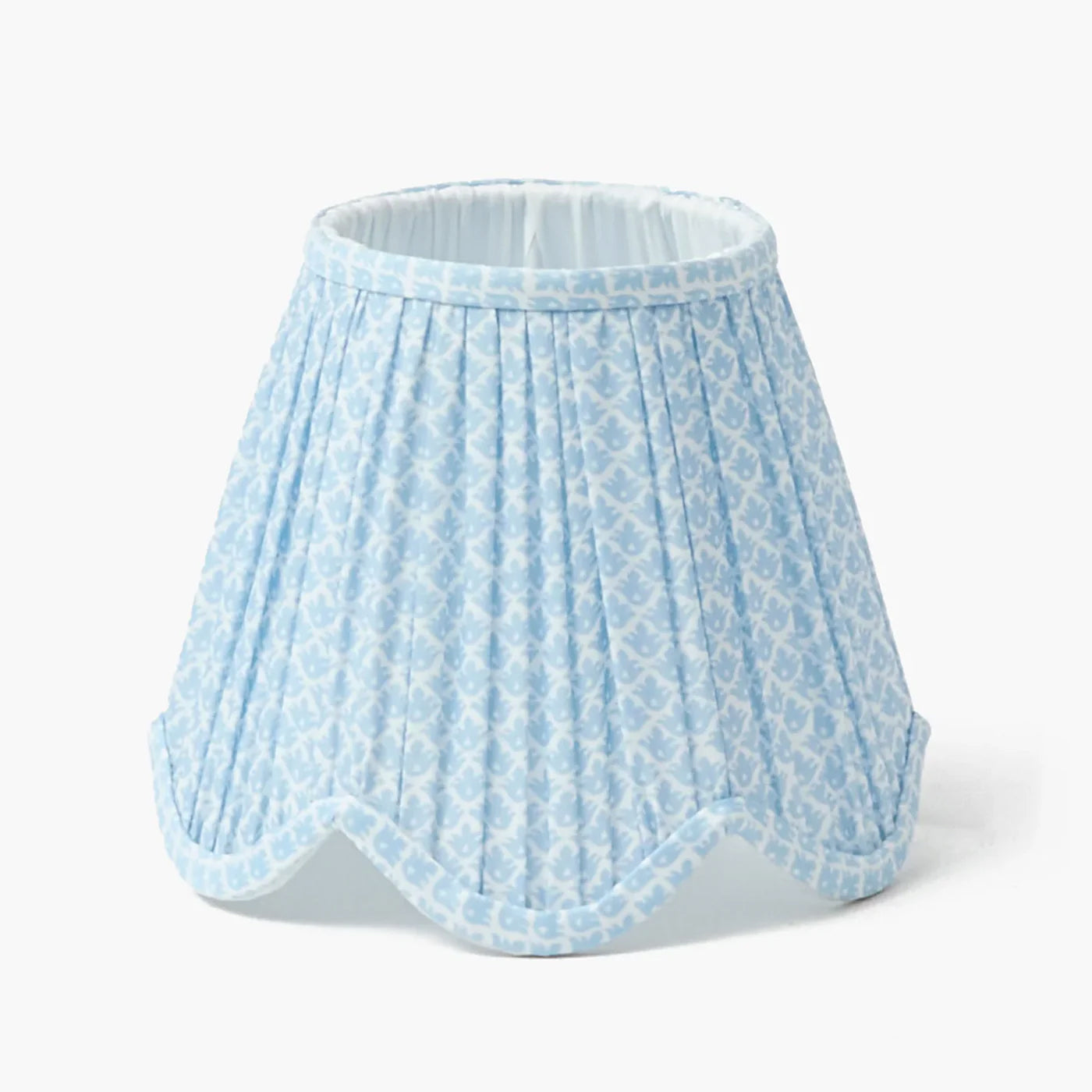 Soft Blue Lotus Deep Scalloped Lampshade (18cm)