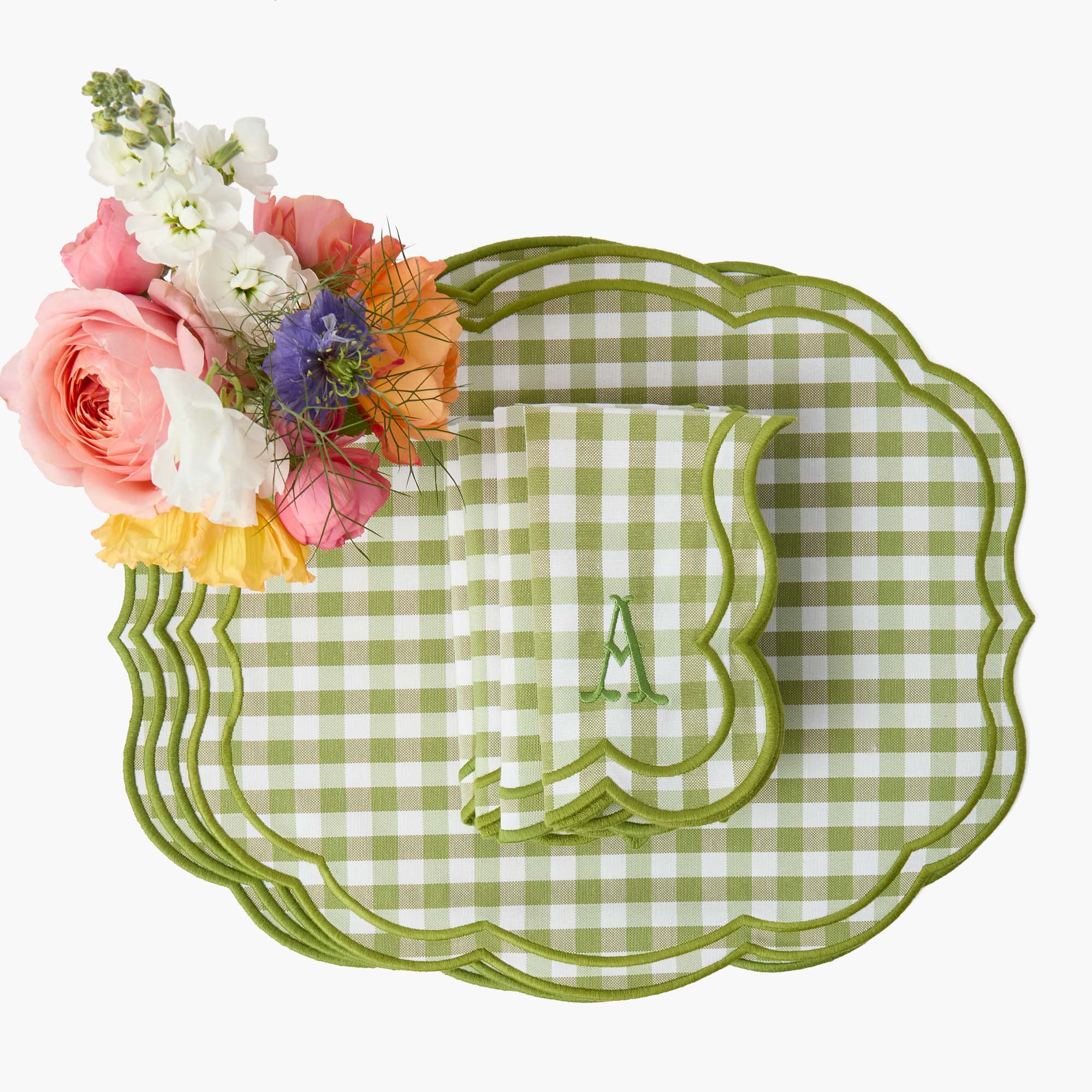 Eloise Green Gingham Placemats (Set of 4)
