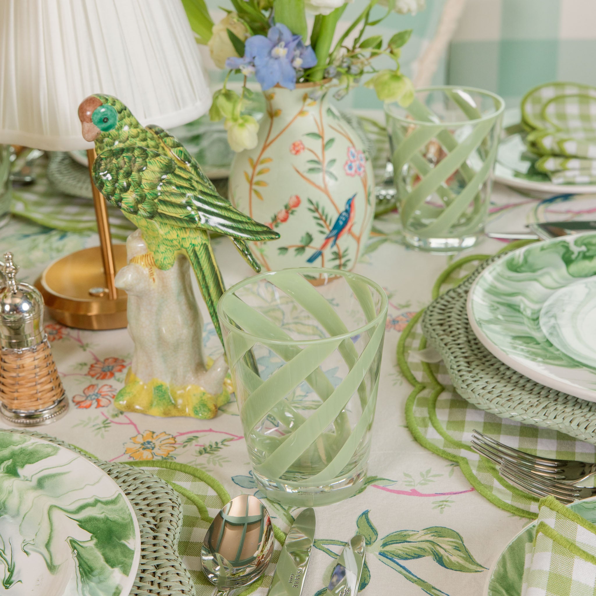 Green Swirl Outdoor Glasses (Set of 6)