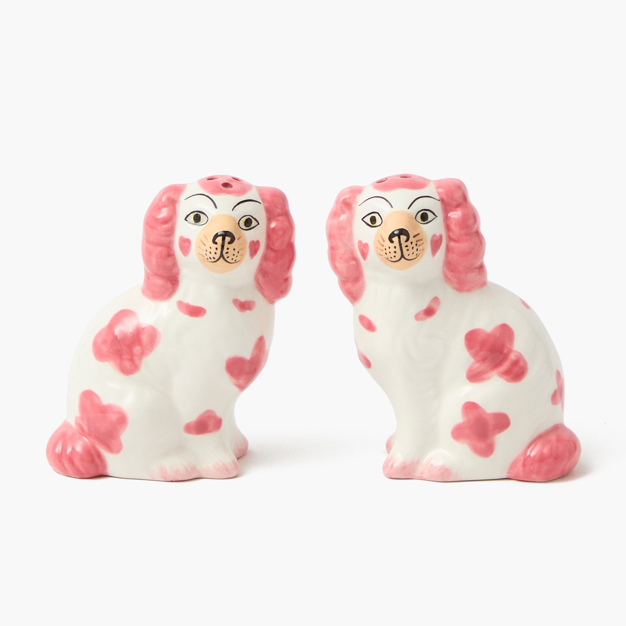 Pink Staffordshire Dog Salt & Pepper Shakers