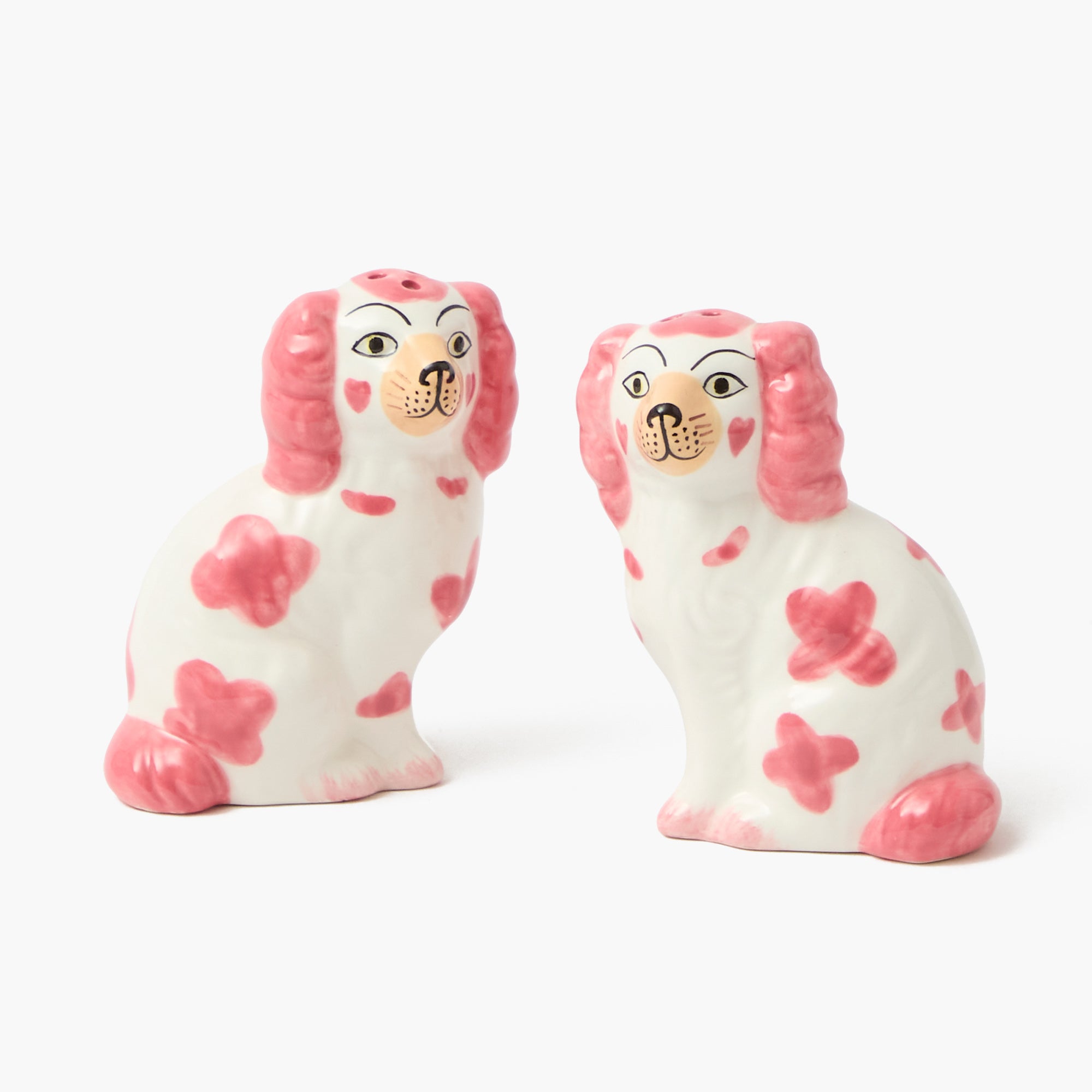 Pink Staffordshire Dog Salt & Pepper Shakers