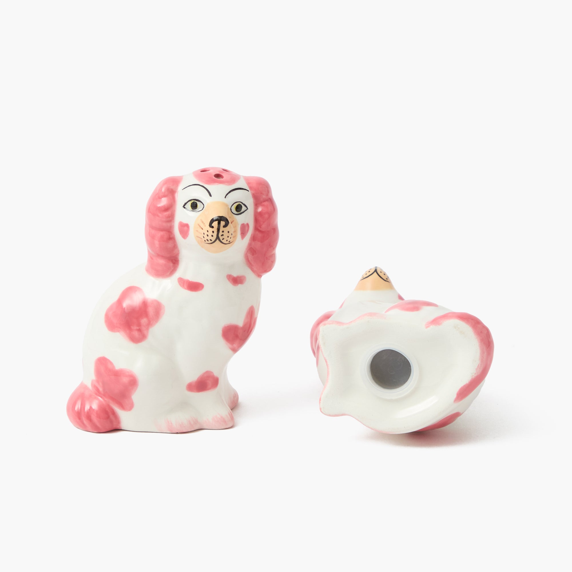 Pink Staffordshire Dog Salt & Pepper Shakers