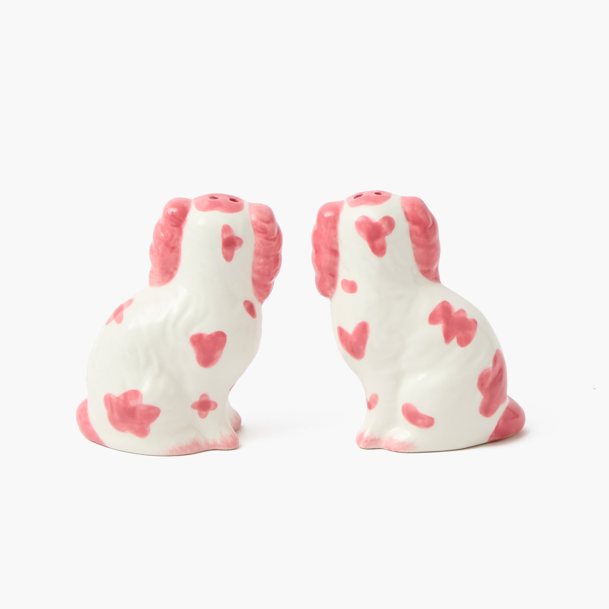 Pink Staffordshire Dog Salt & Pepper Shakers