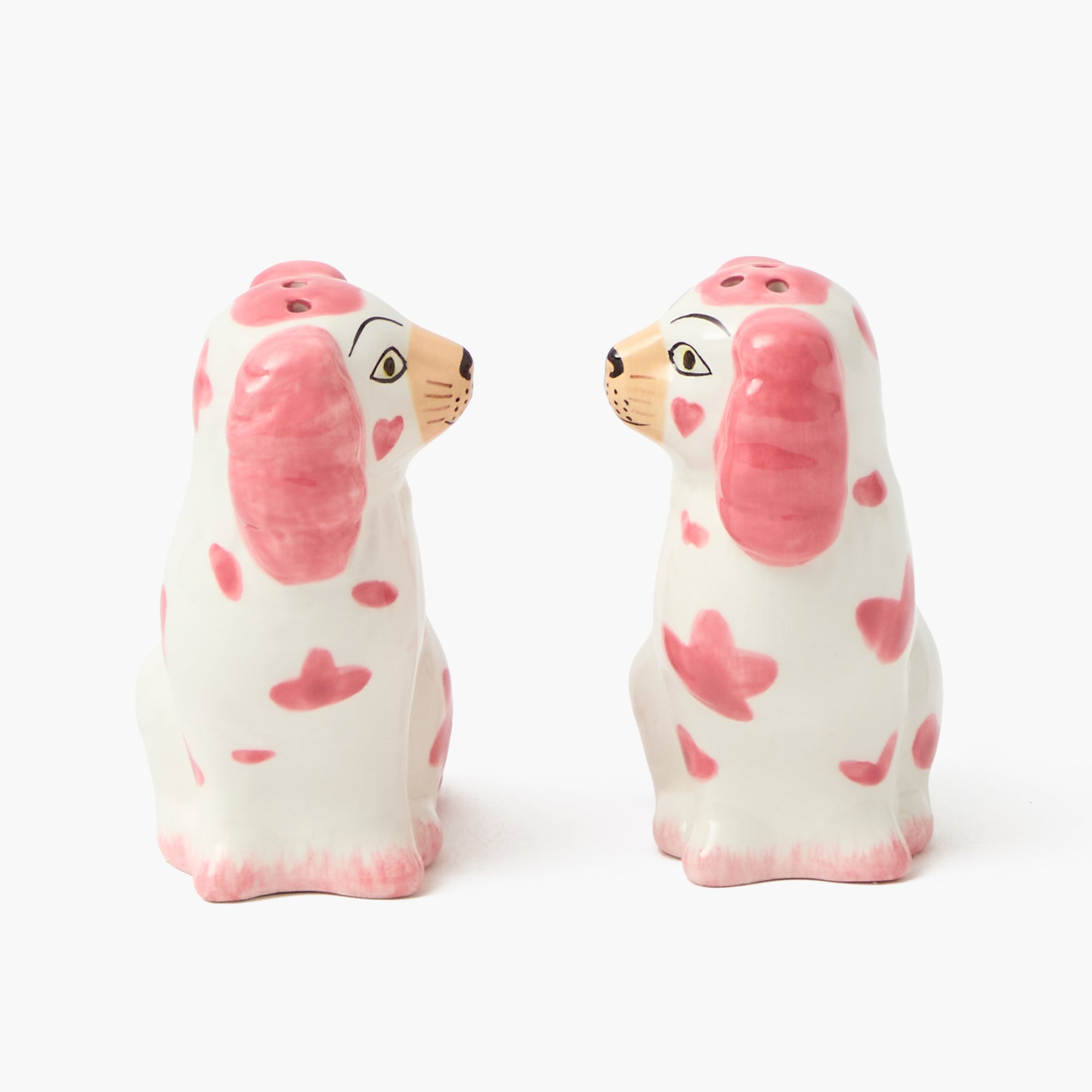 Pink Staffordshire Dog Salt & Pepper Shakers