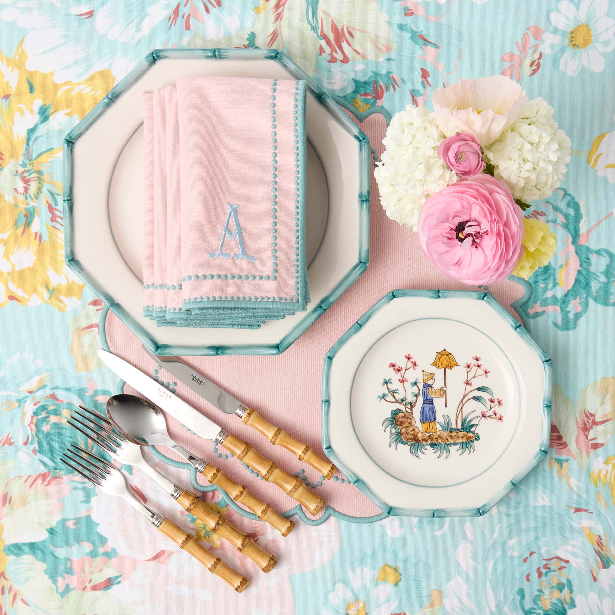 Patricia Blue Bamboo Starter Plates (Set of 4)