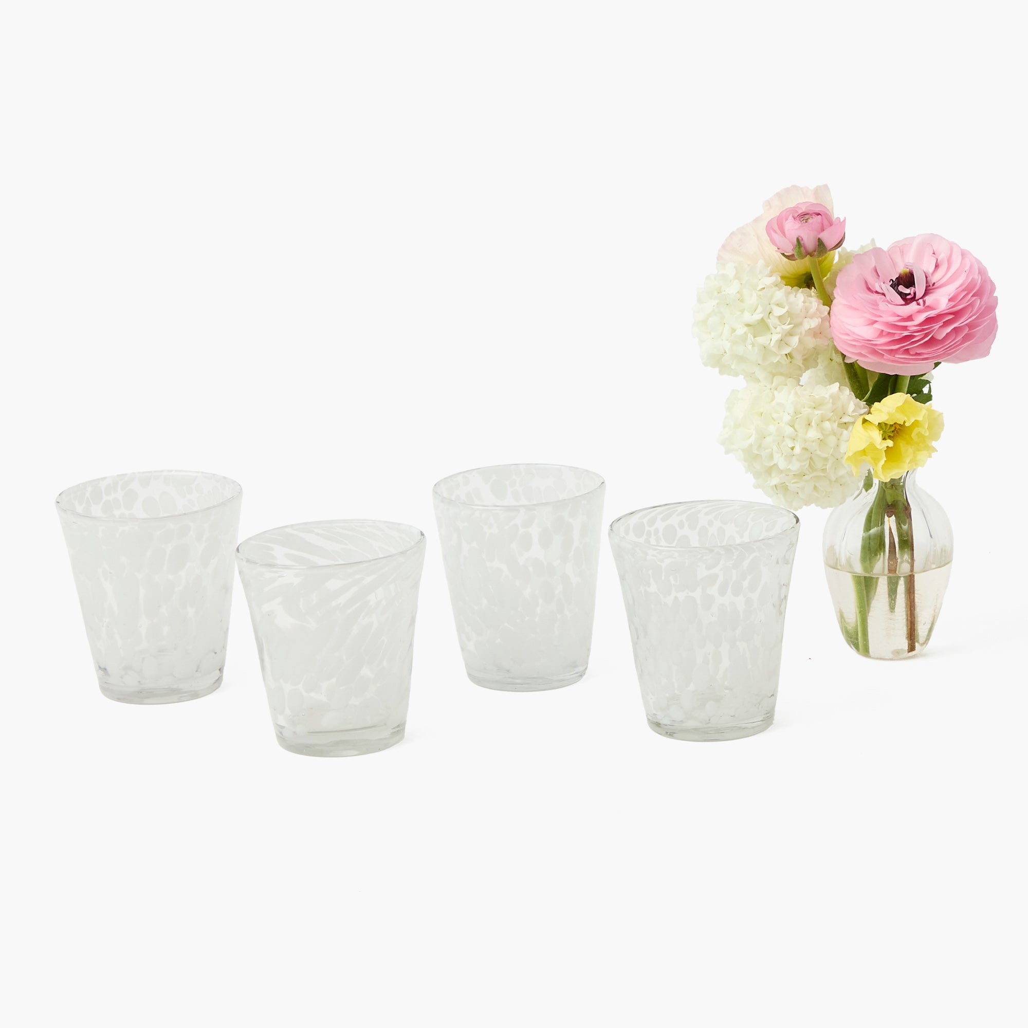 Dappled White Glasses (Set of 4)