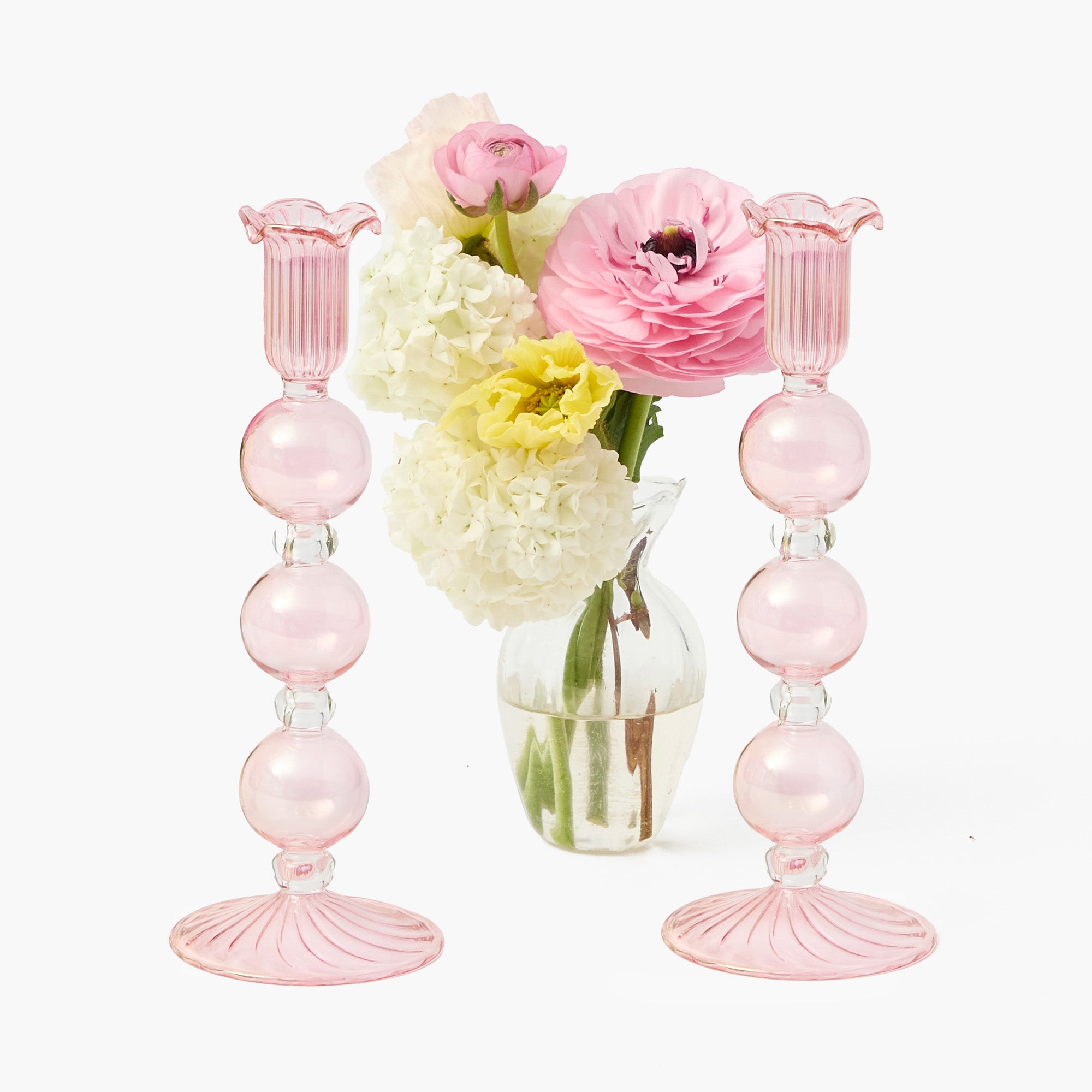 Eden Pink Candle Holder (Pair)