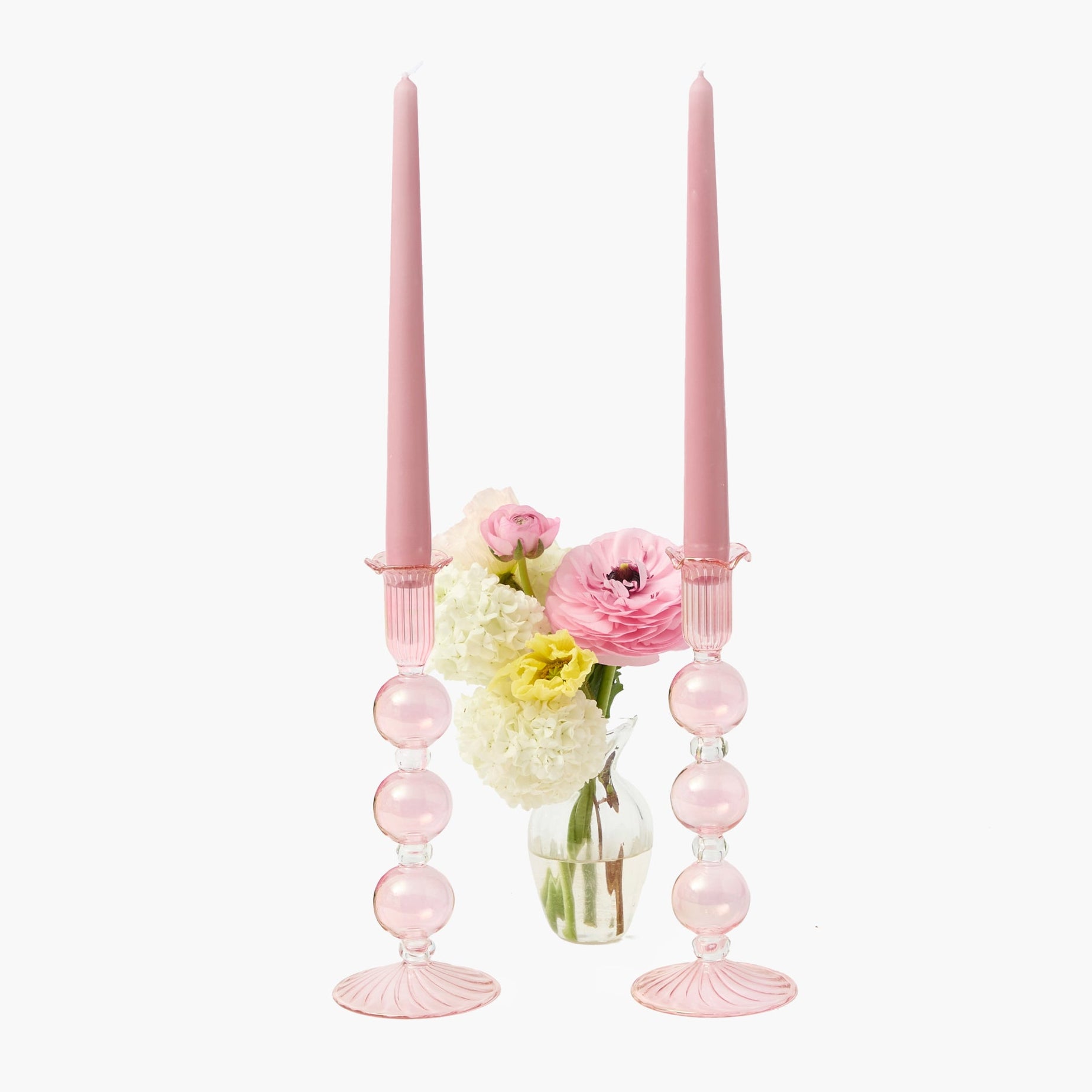 Eden Pink Candle Holder (Pair)