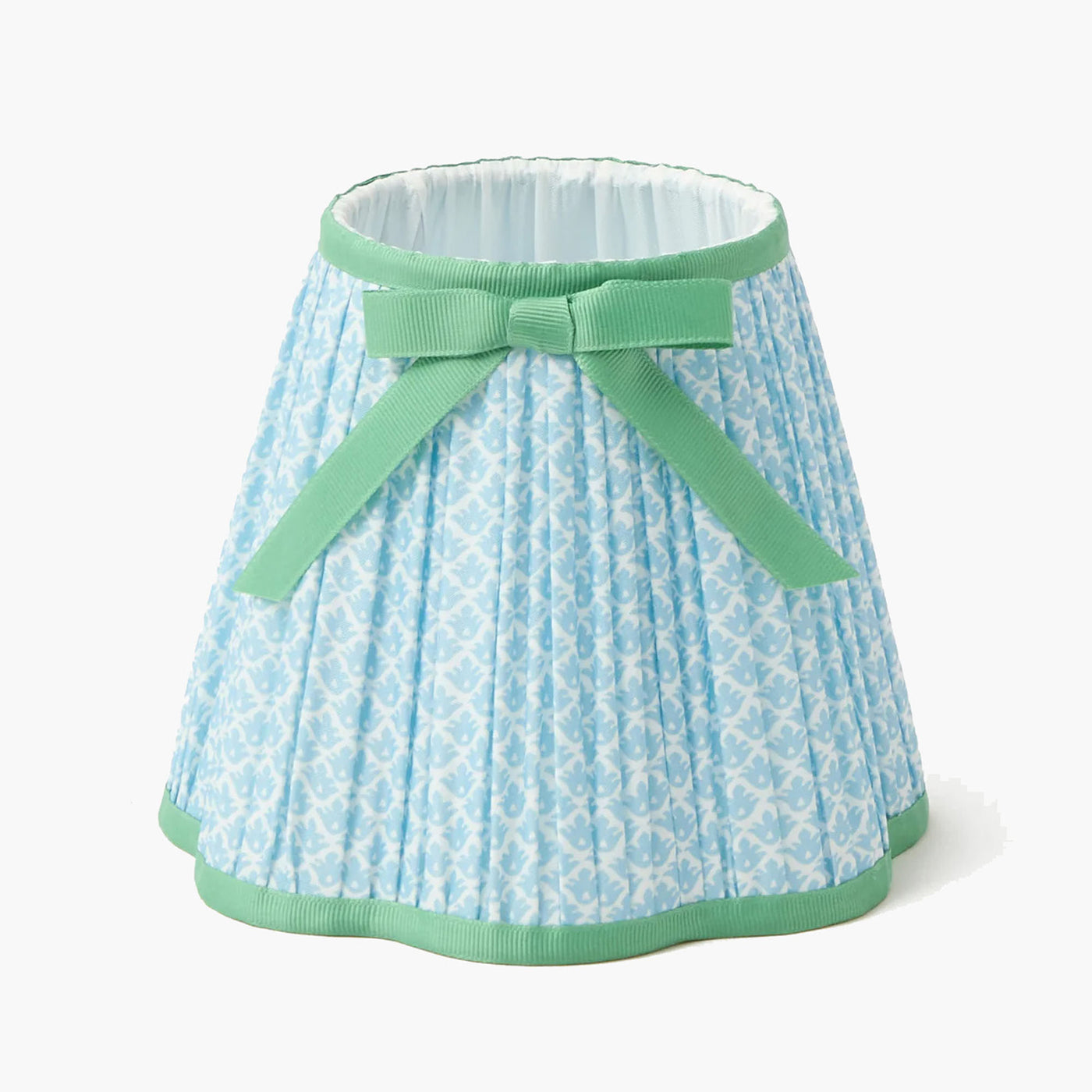 Soft Blue & Green Lotus Bow Lampshade (18cm)