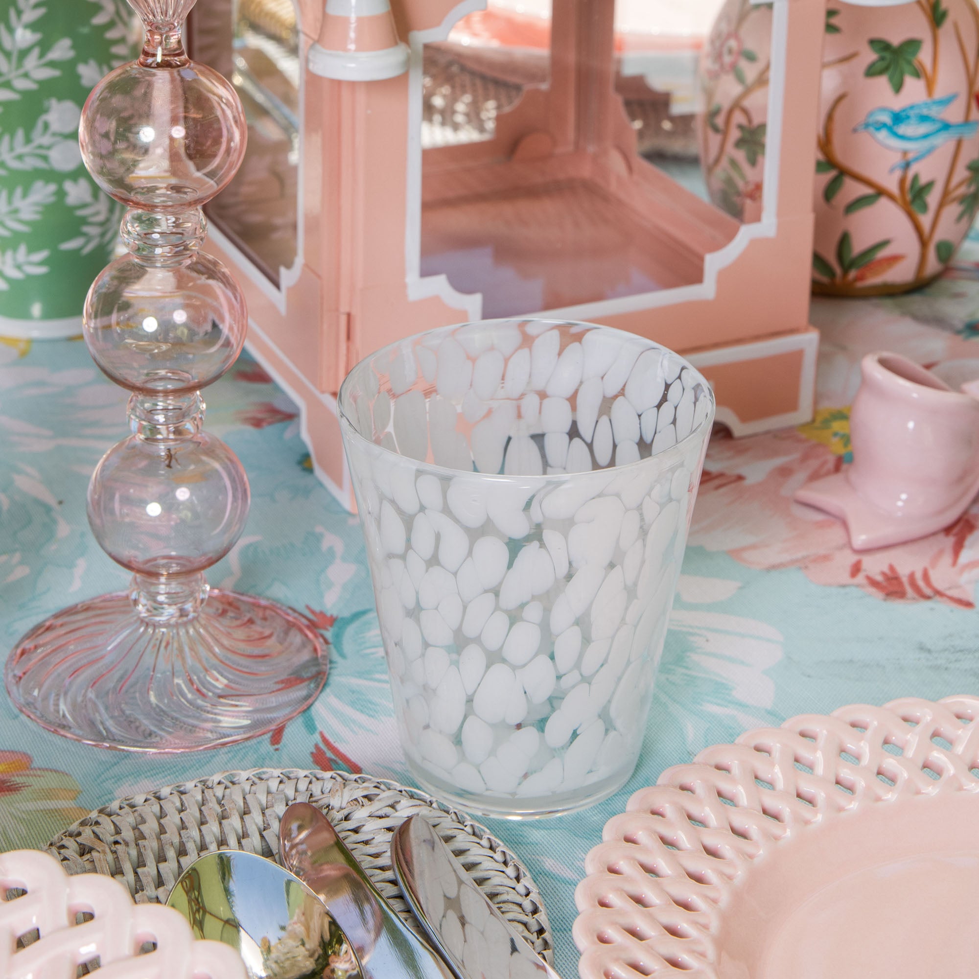 Dappled White Glasses (Set of 4)