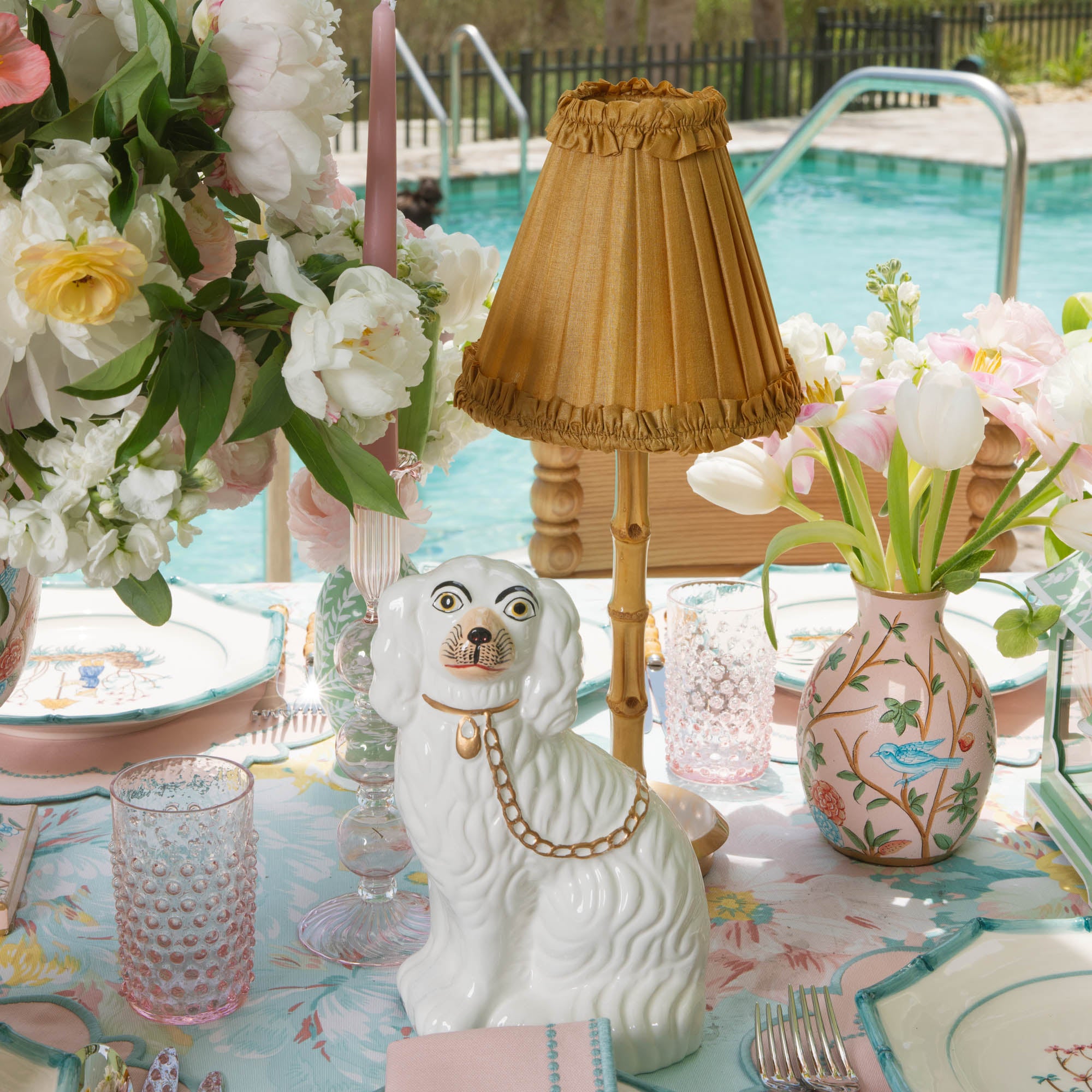 Pink Chinoiserie Tole Vases (Set of 3)