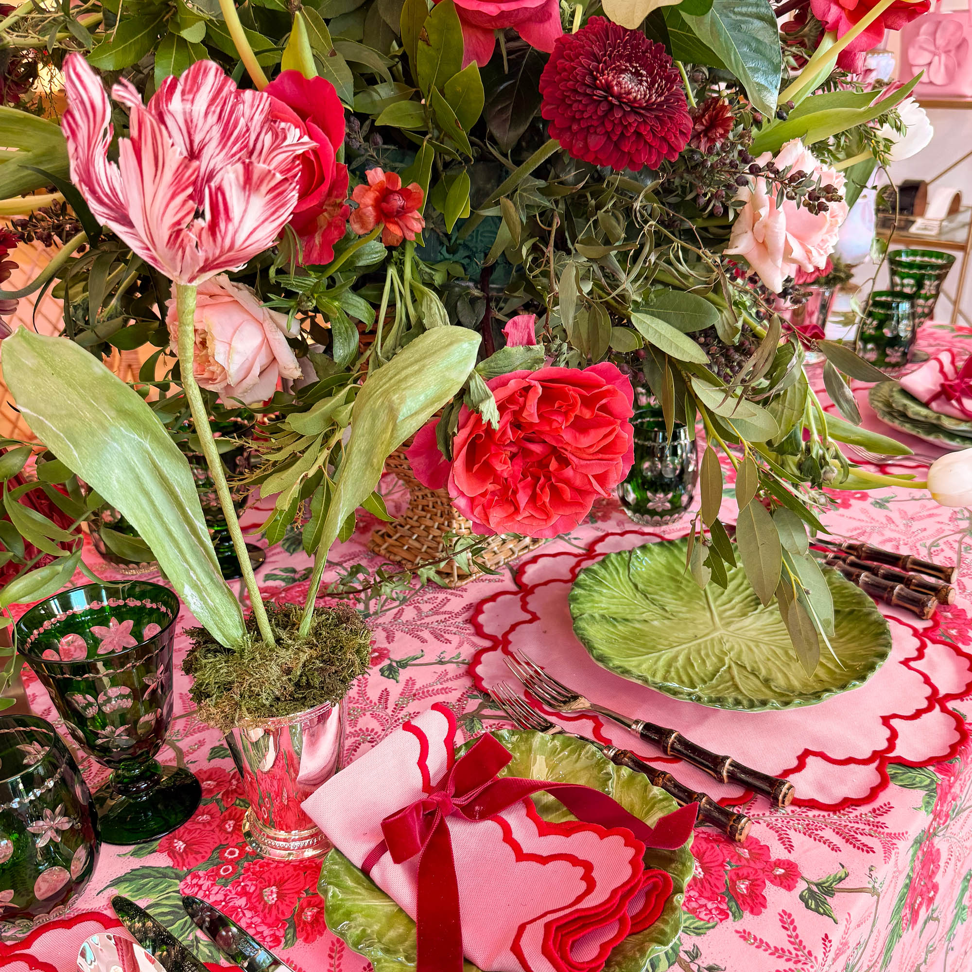 Mrs. Alice Handpainted Red Tulip