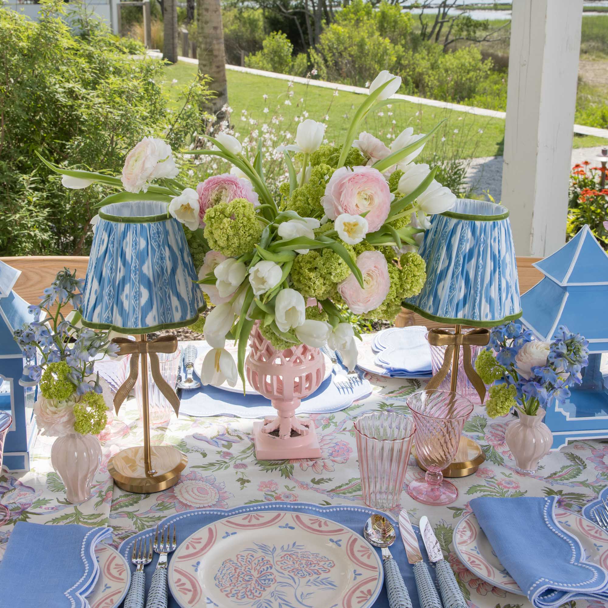 Pink Fluted Glassware (Set of 8)
