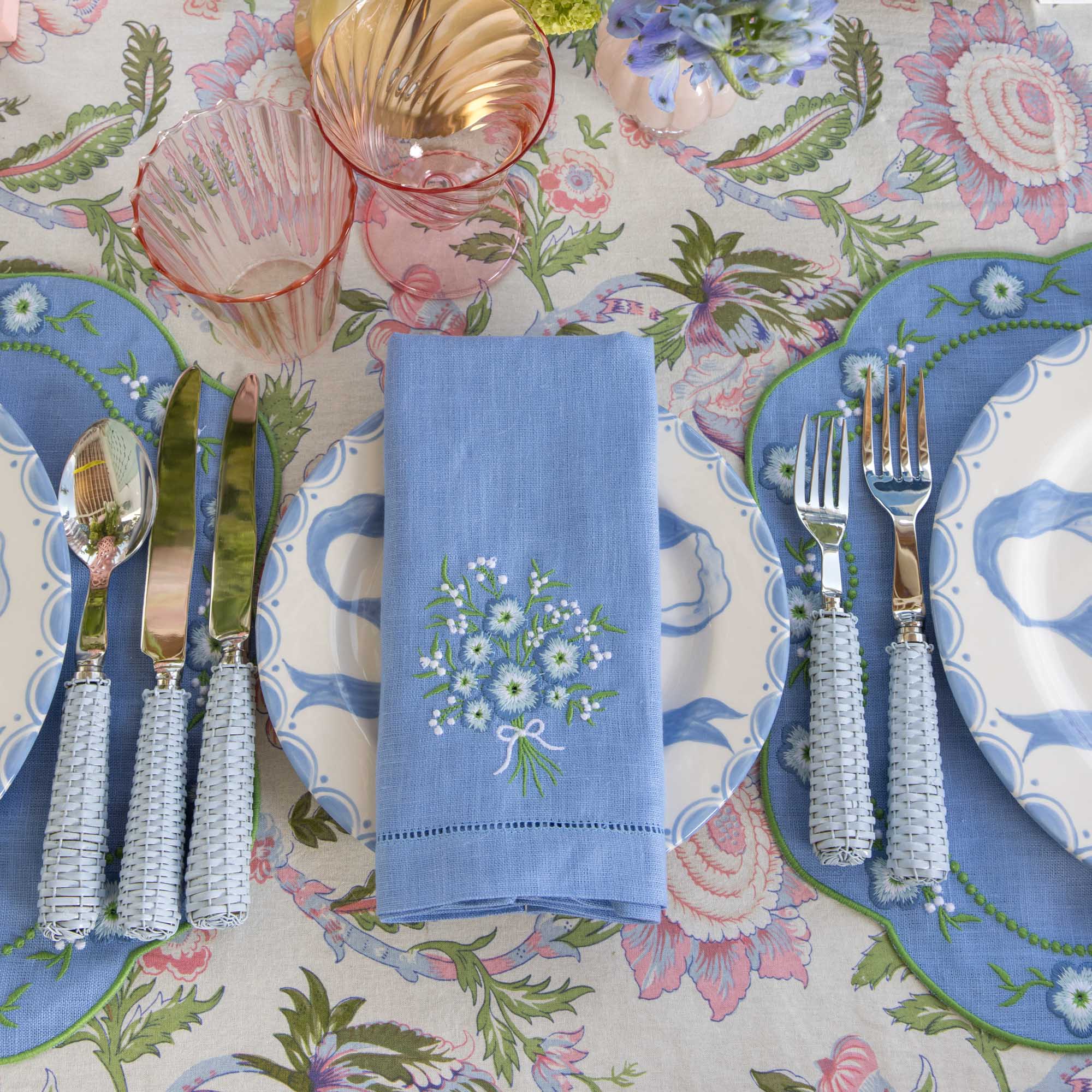 Pink Fluted Water Glasses (Set of 4)