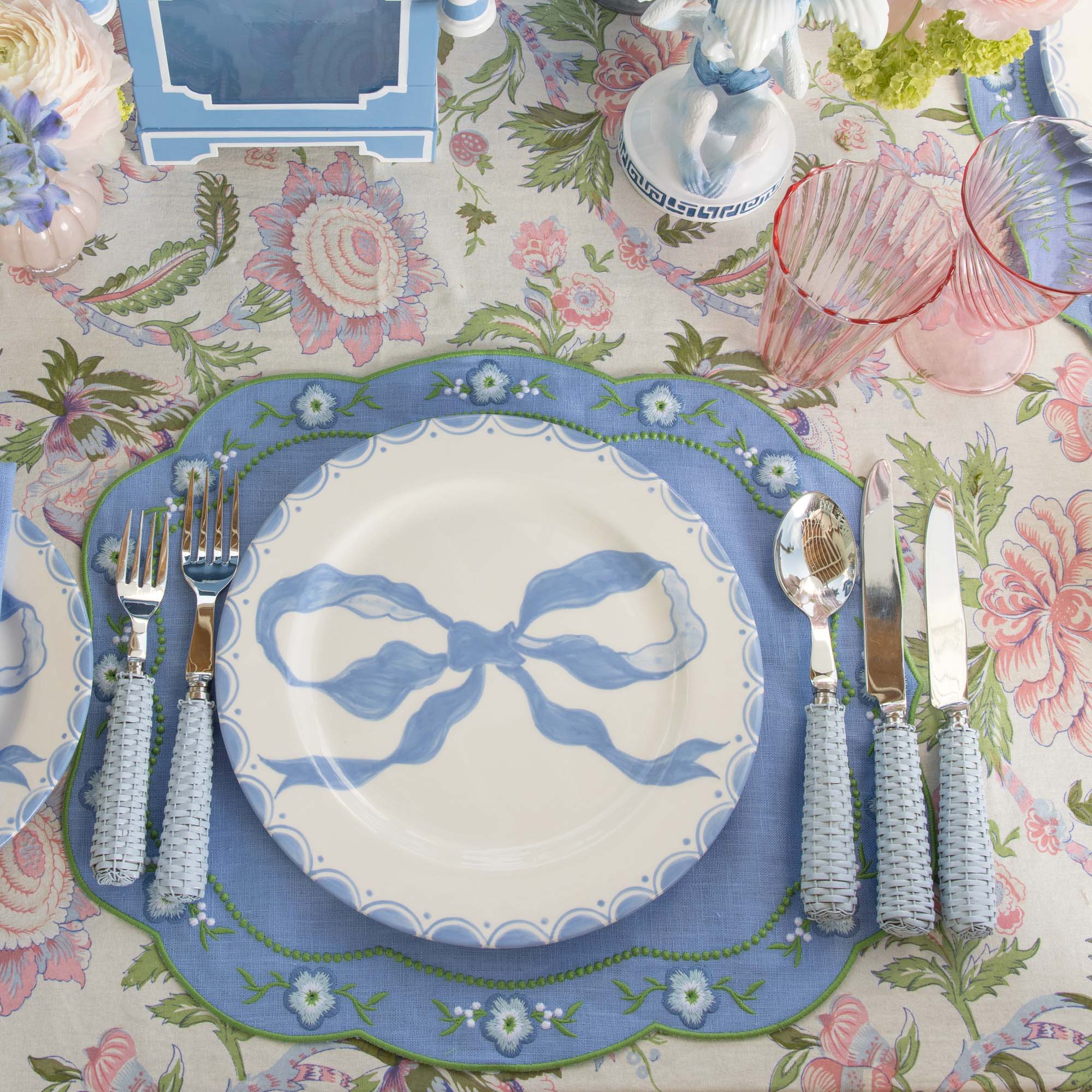 Pink Fluted Water Glasses (Set of 4)