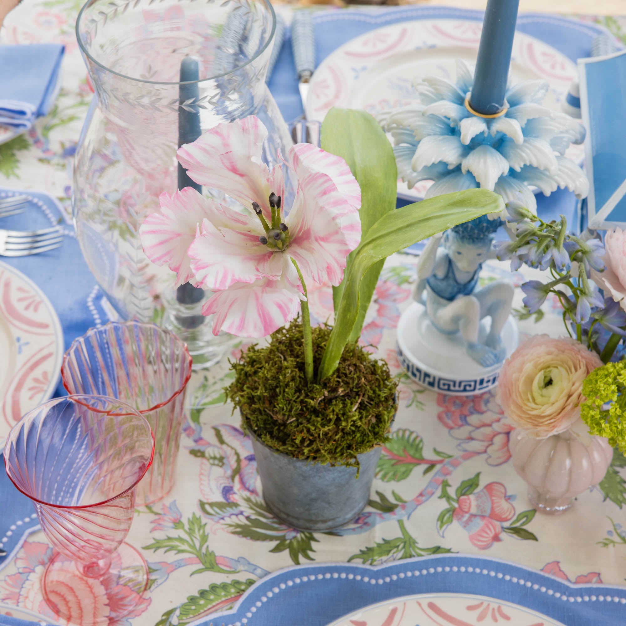 Mrs. Alice Handpainted Pink Tulip