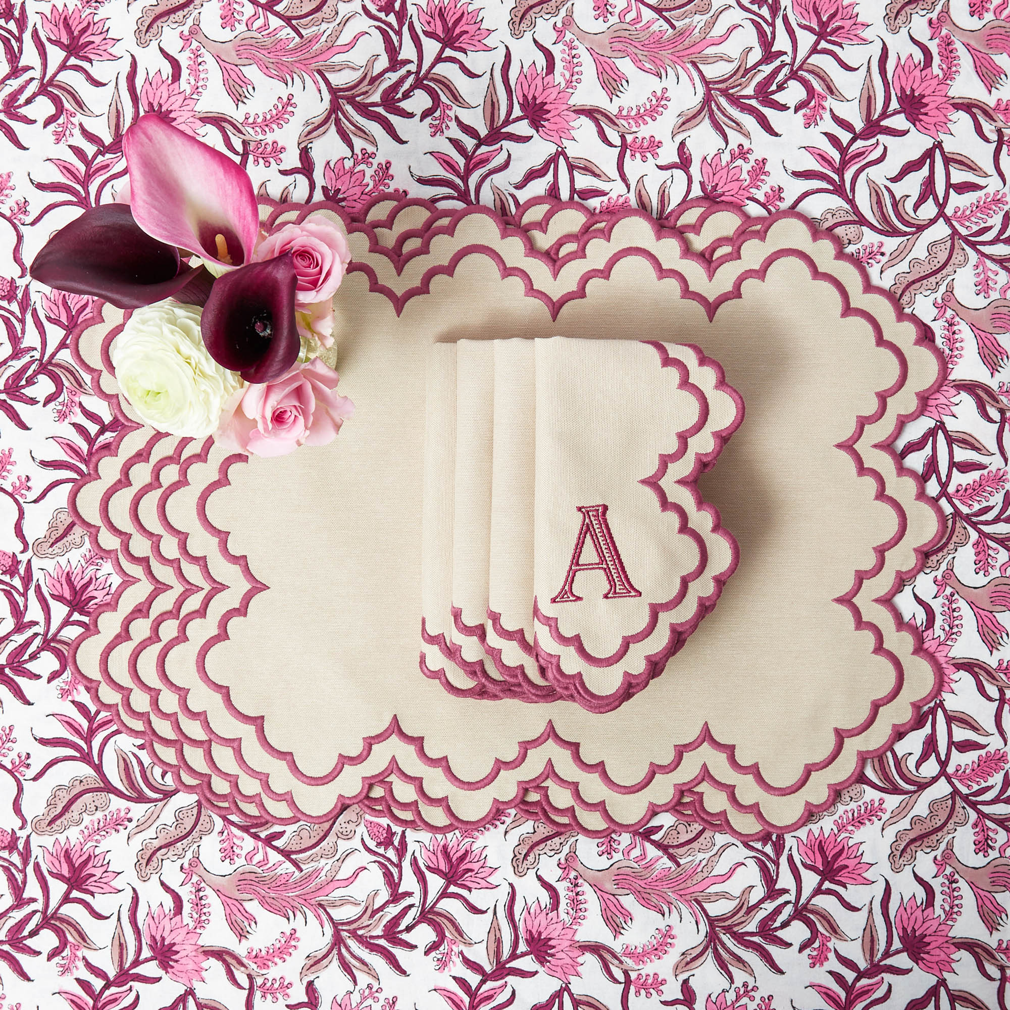 Scarlett Sand Placemats & Napkins (Set of 4)