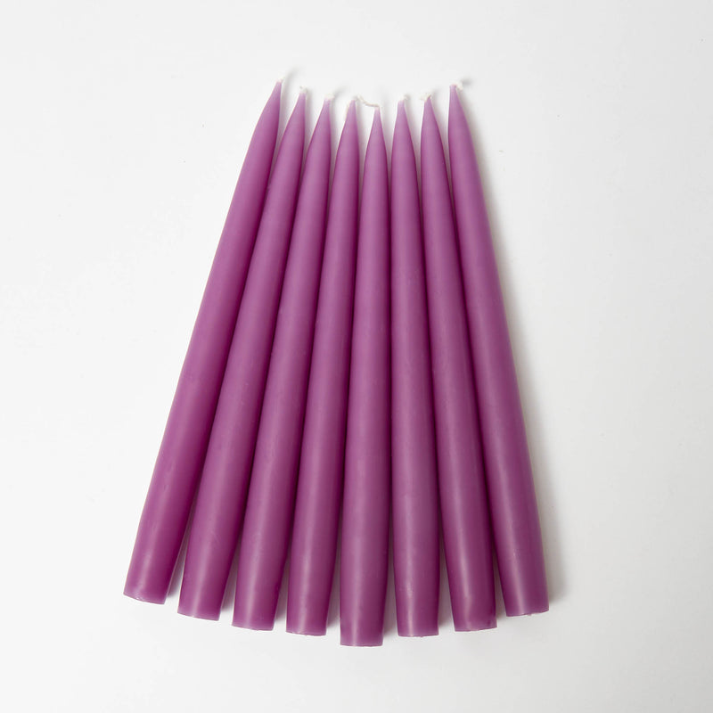Handmade Purple Candles (Set of 8)