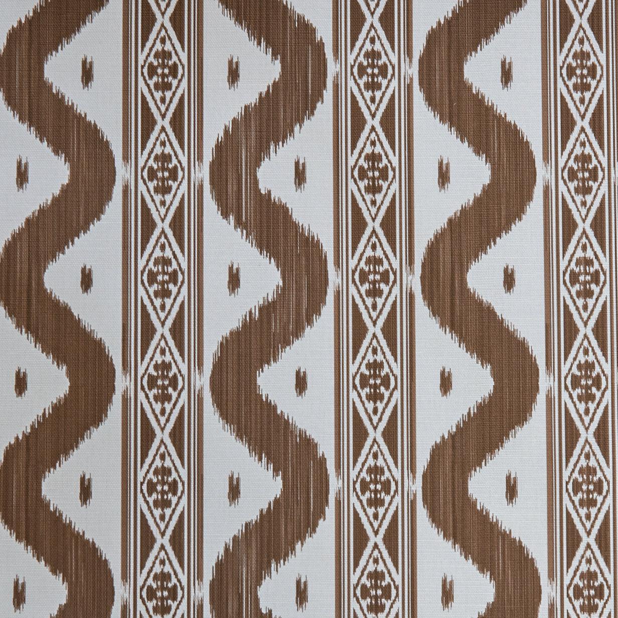Chestnut Brown Ikat Stripe Fabric - Mrs. Alice