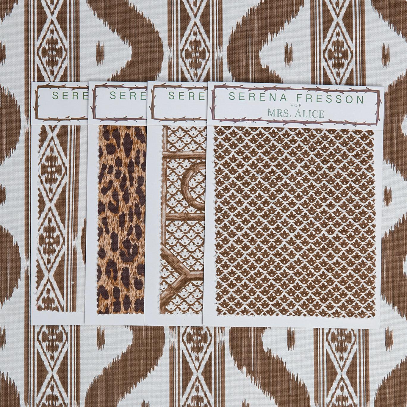 Chestnut Brown Ikat Stripe Fabric - Mrs. Alice