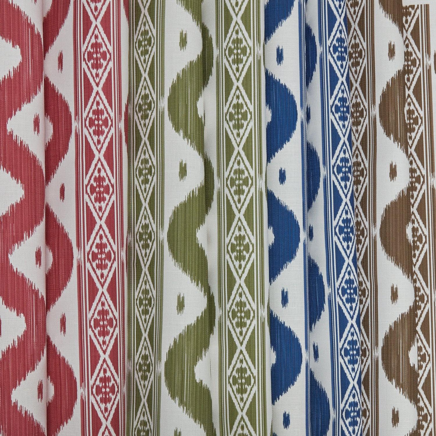 Chestnut Brown Ikat Stripe Fabric - Mrs. Alice