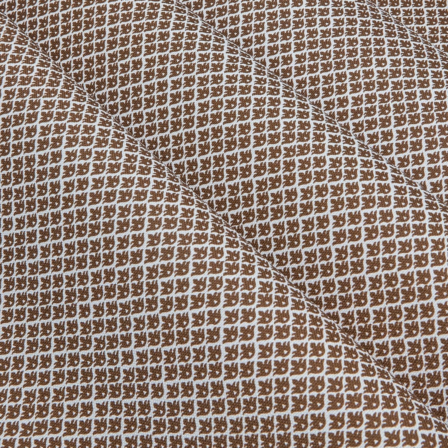 Chestnut Brown Lotus Flower Fabric - Mrs. Alice