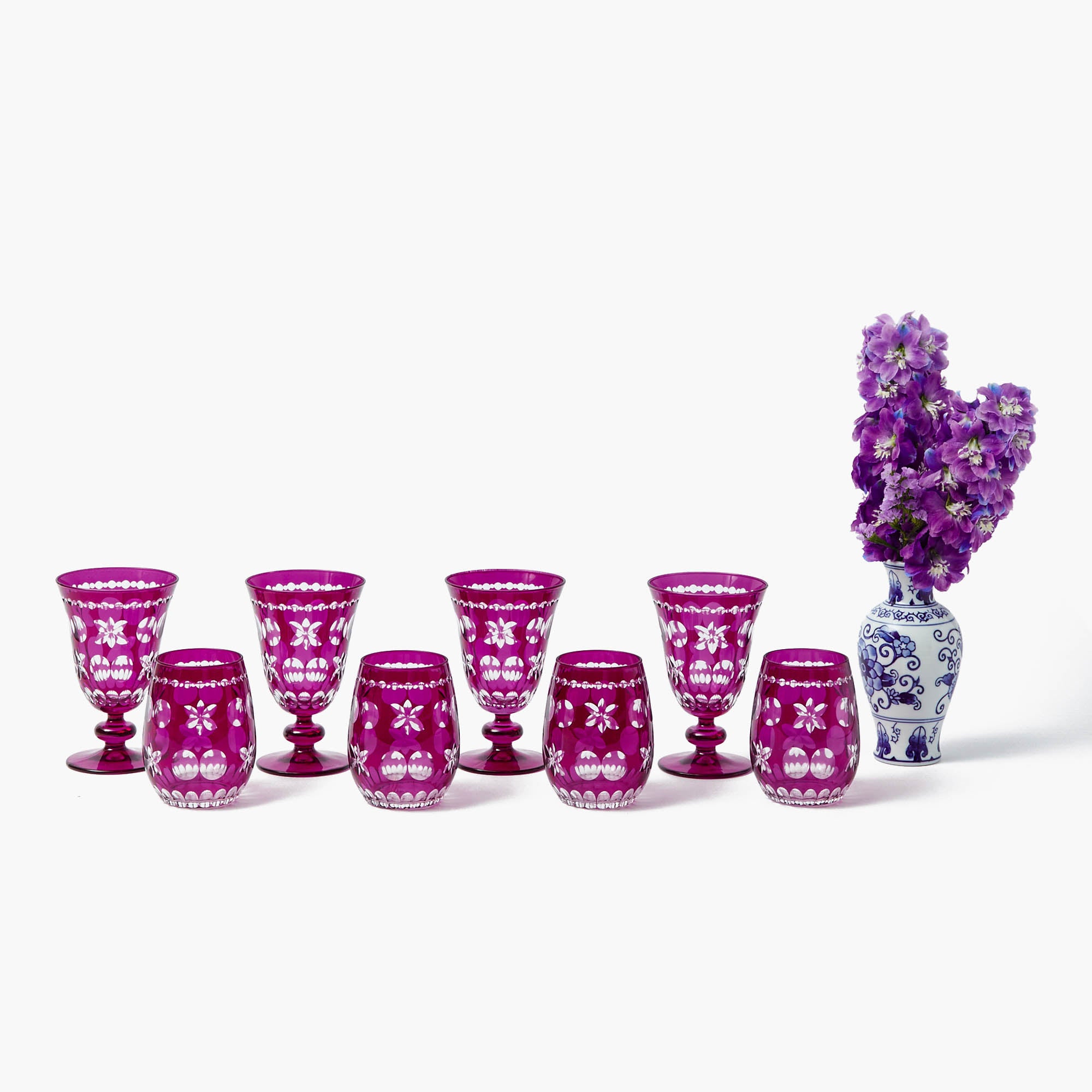 Aubergine Anita Engraved Wine Glass (Set of 4)