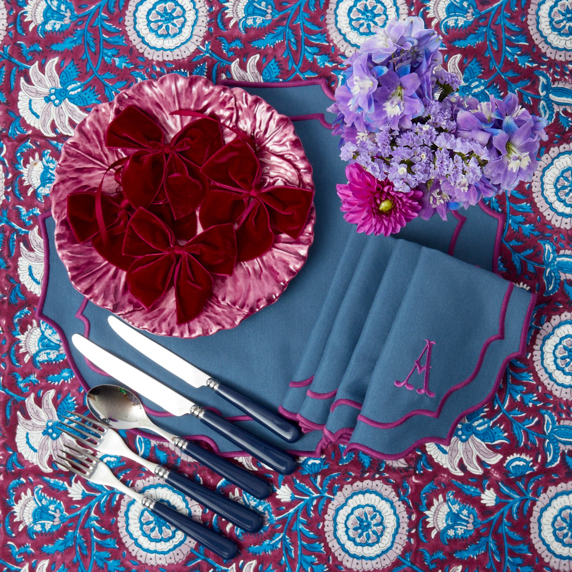 Marlene Blue & Purple Placemats (Set of 4)