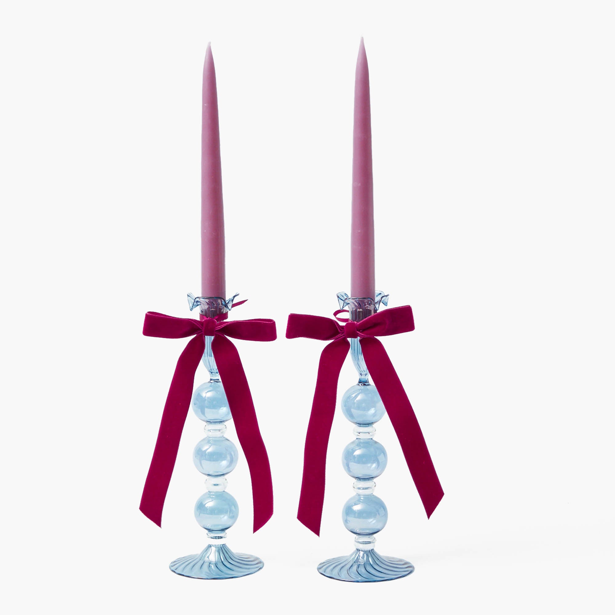 Aubergine Velvet Bow (Set of 4) - 20cm