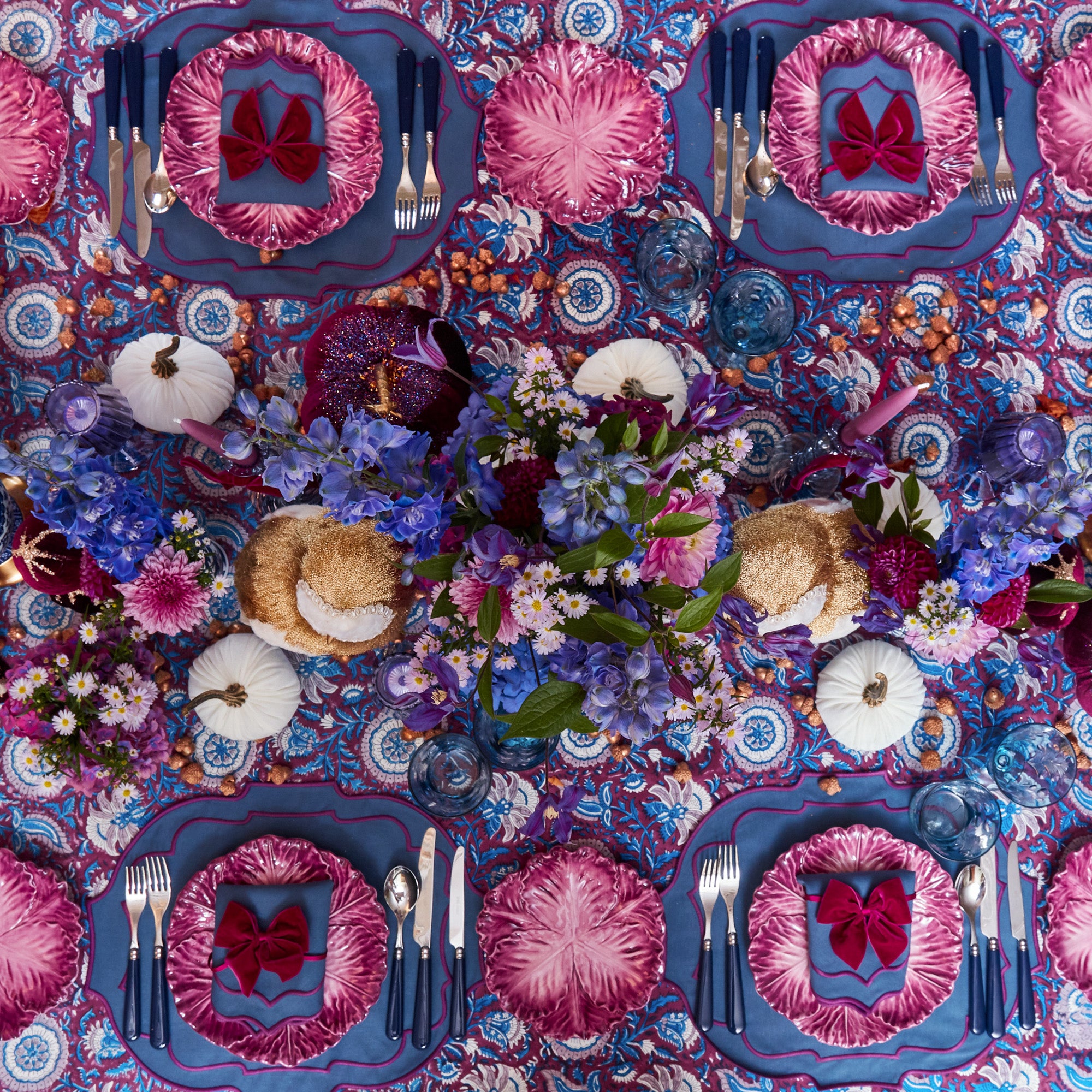 Purple Glass Lantern Tea Light Holder (Pair) - 18cm