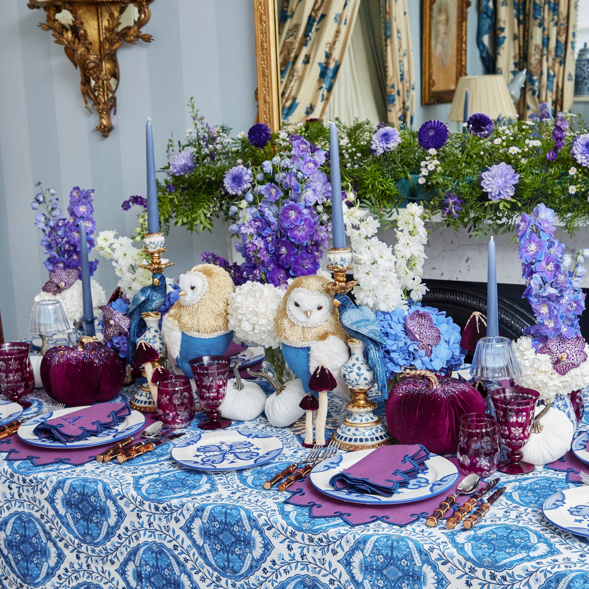 Aubergine Anita Engraved Glass (Set of 4)