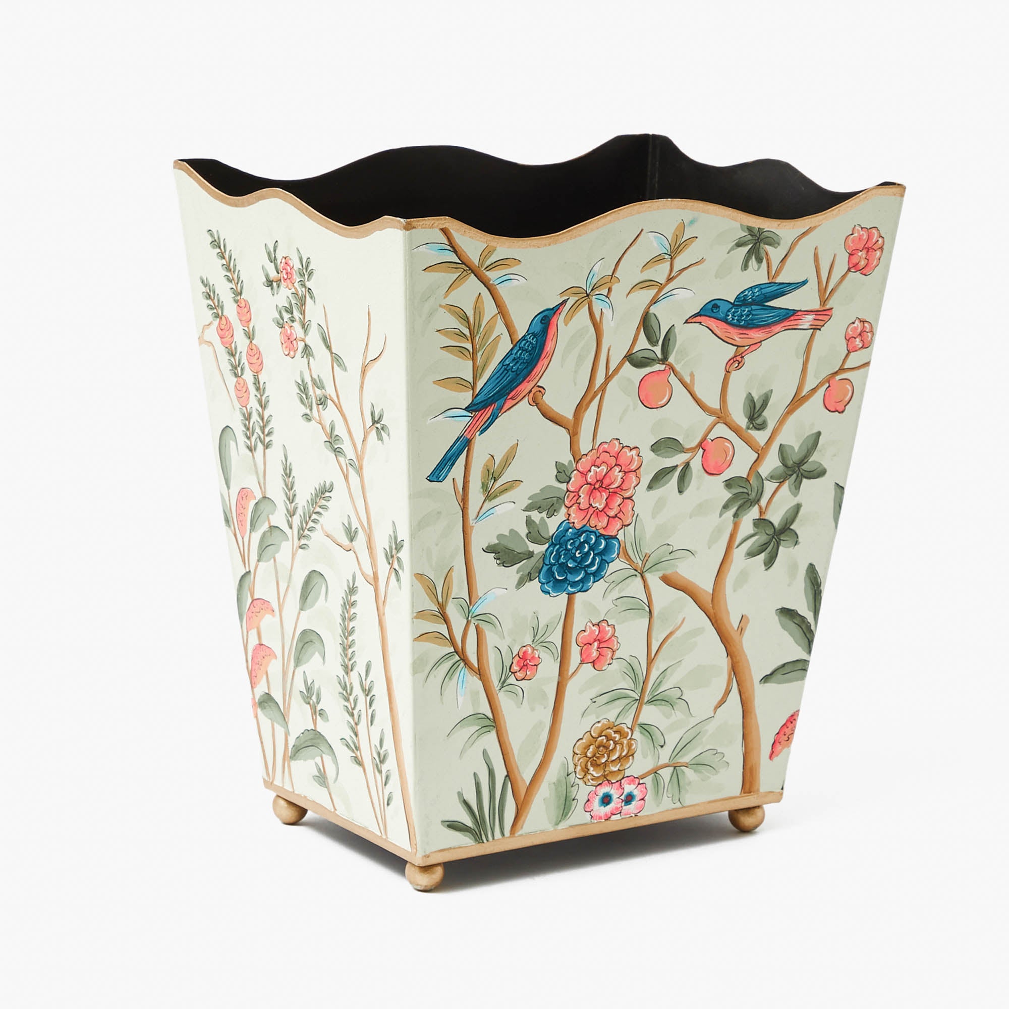 Chinoiserie Tole Waste Paper Bin