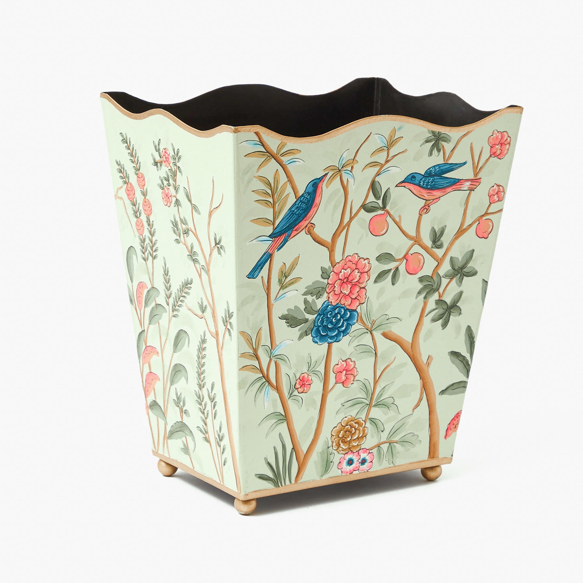 Chinoiserie Tole Waste Paper Bin