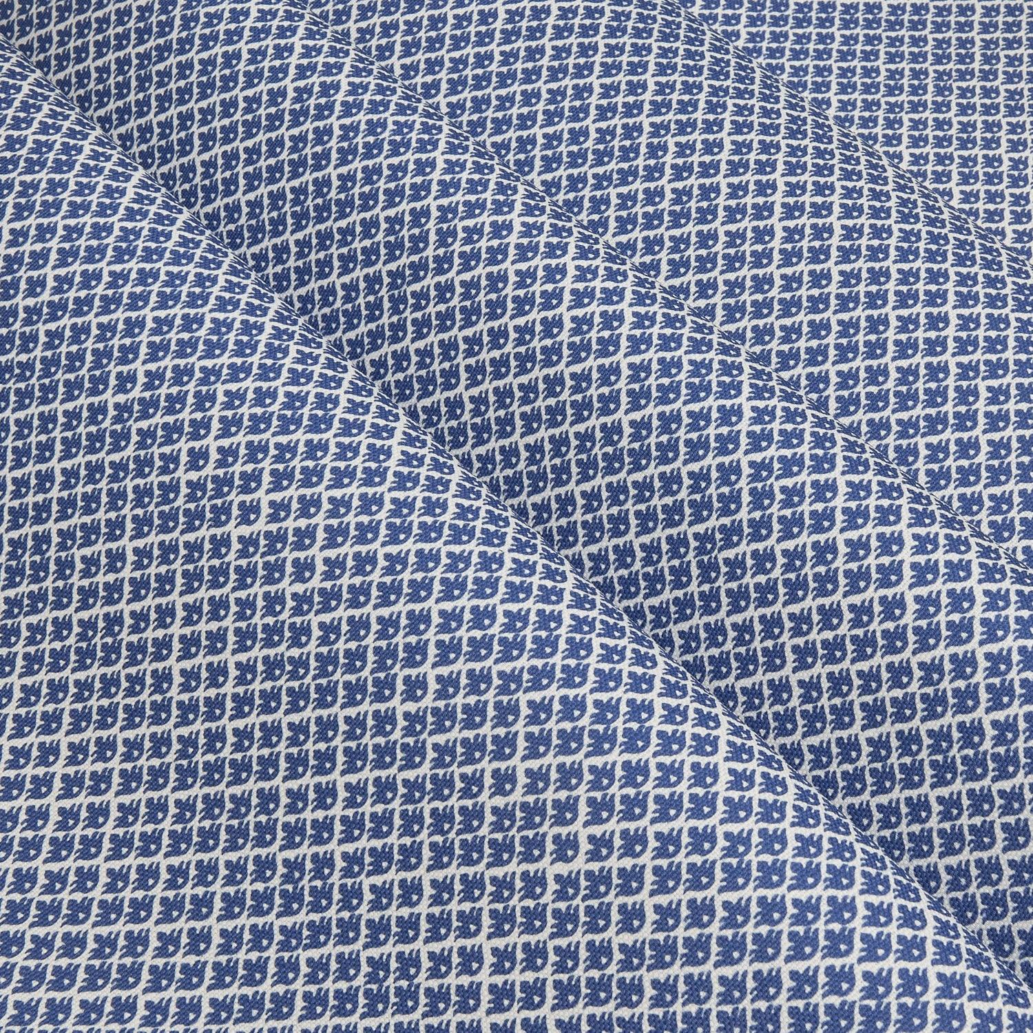 Cobalt Blue Lotus Flower Fabric - Mrs. Alice