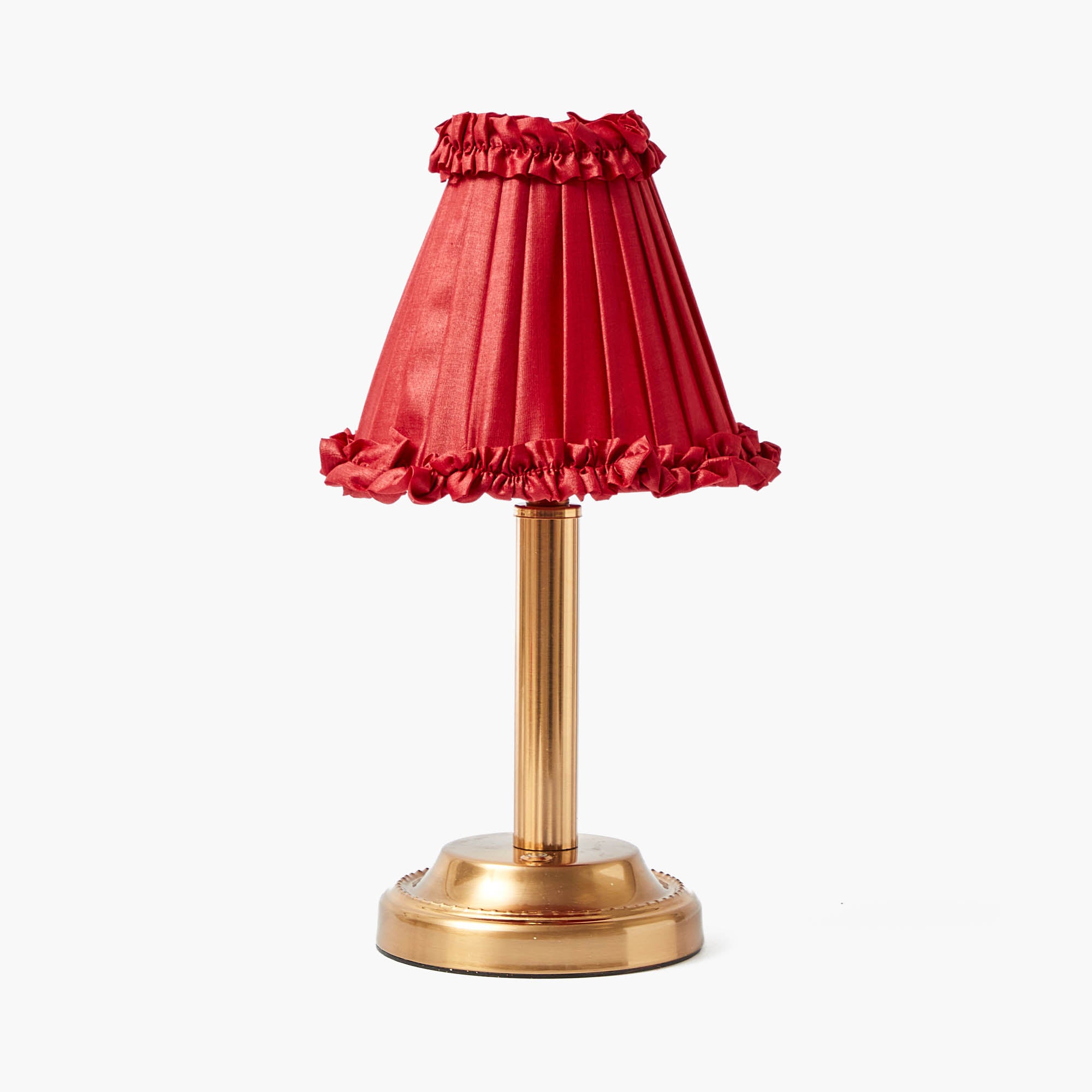 Red Frilled Silk Lampshade (18cm)