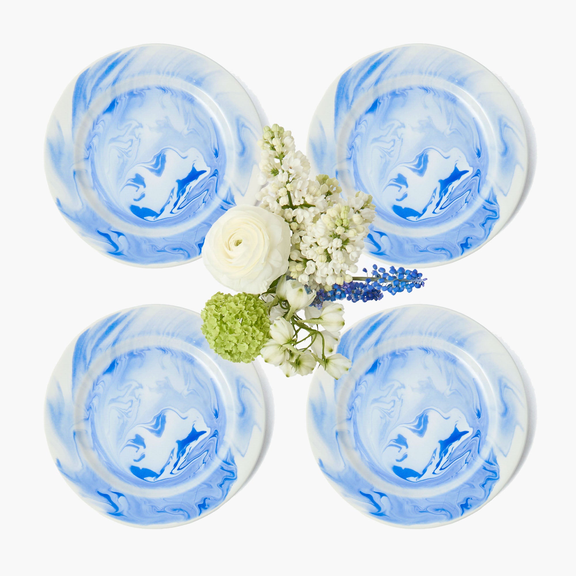 Julia Blue Marbled Starter Plate (Set of 4)