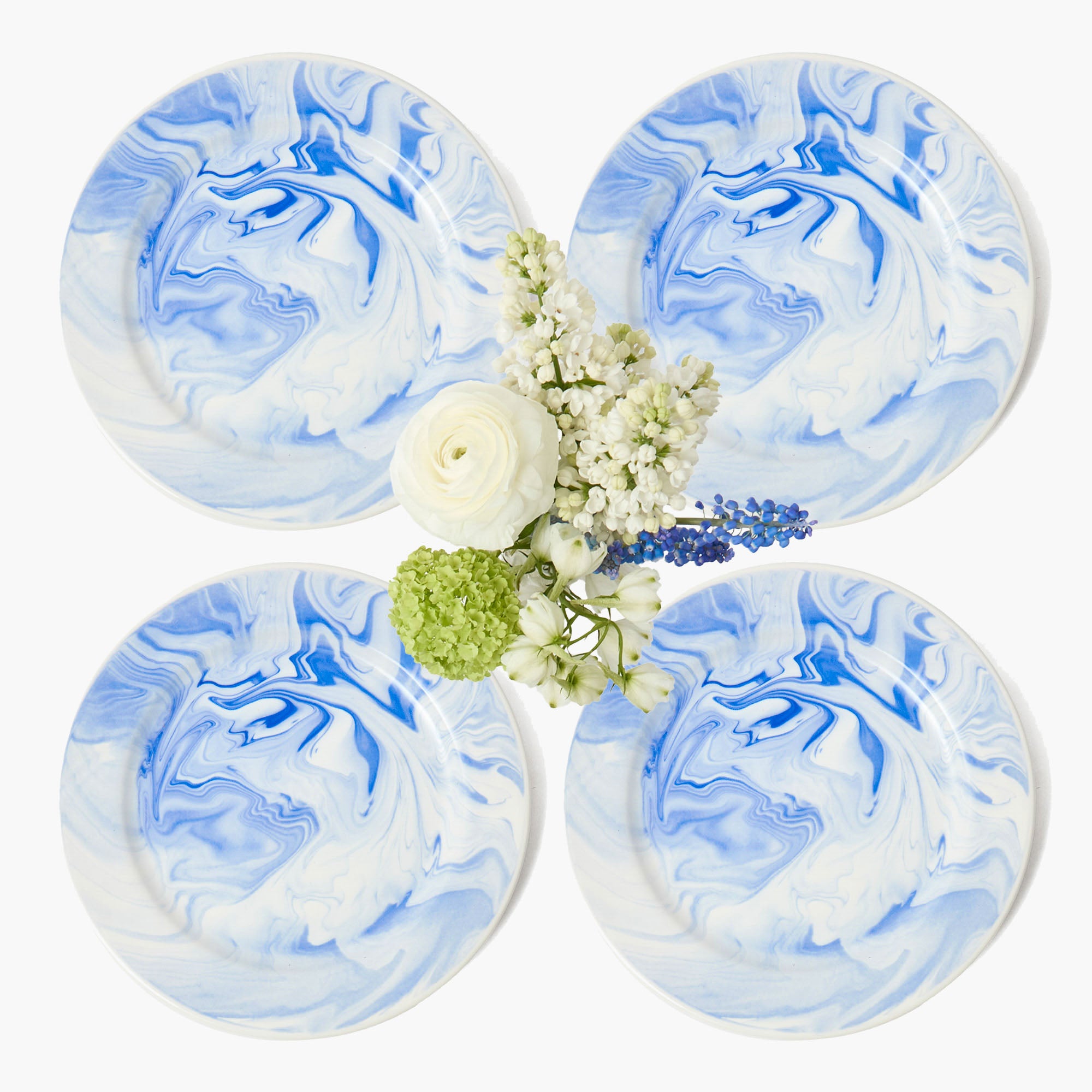 Julia Blue Marbled Dinner Plate (Set of 4)