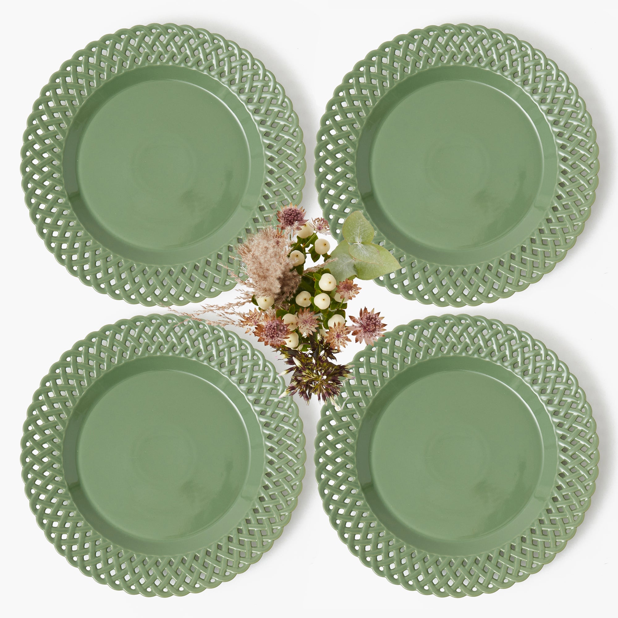 Sage Basketweave Dinner Plate